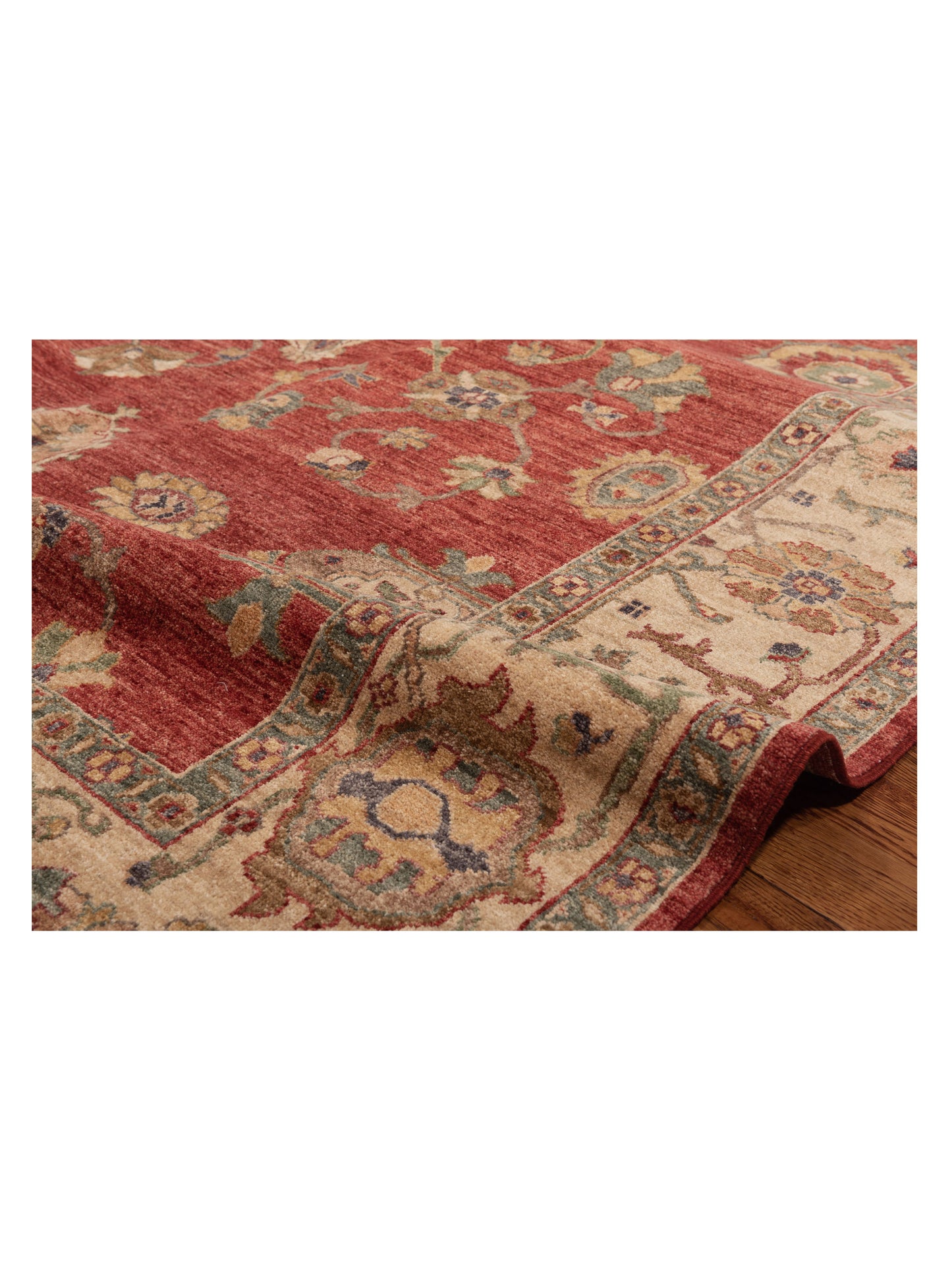 Elvan Tansu Red Ivory 6.3x9.1 Hand Knotted Rug