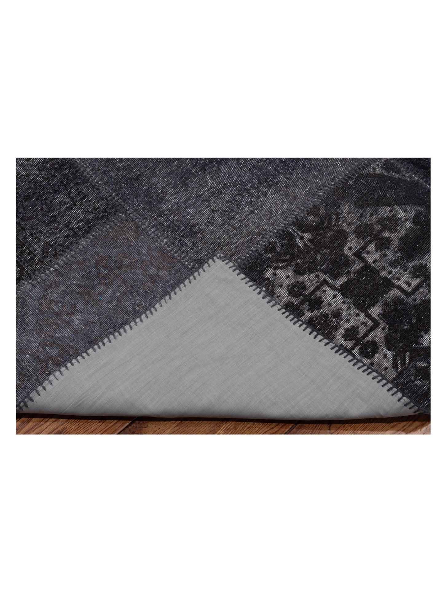 Turkish Vestige Patchwork 145445 Charcoal 7x13 Hand Knotted Rug