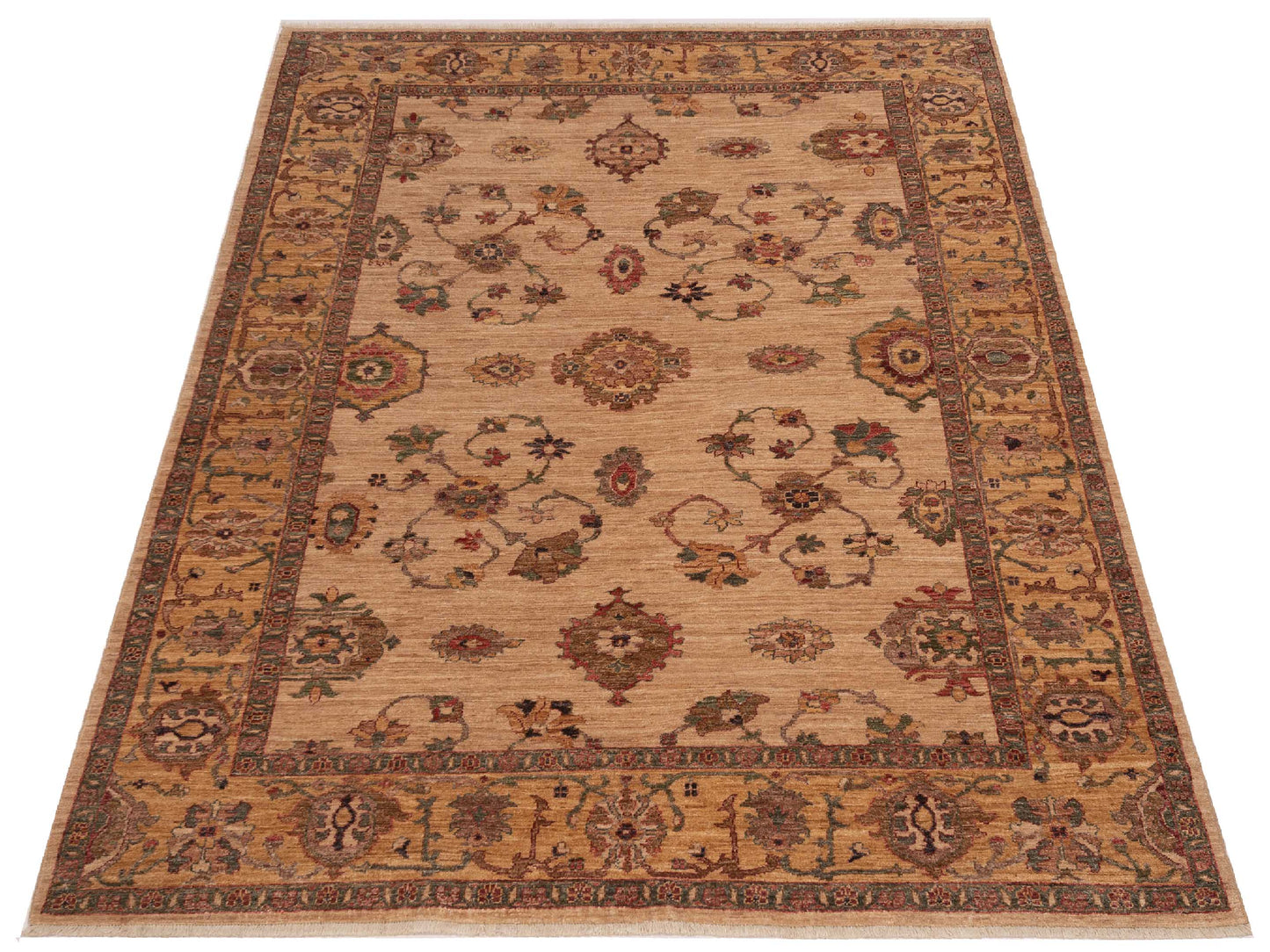 Elvan Nesli Green Green 2.6x4 Hand Knotted Rug