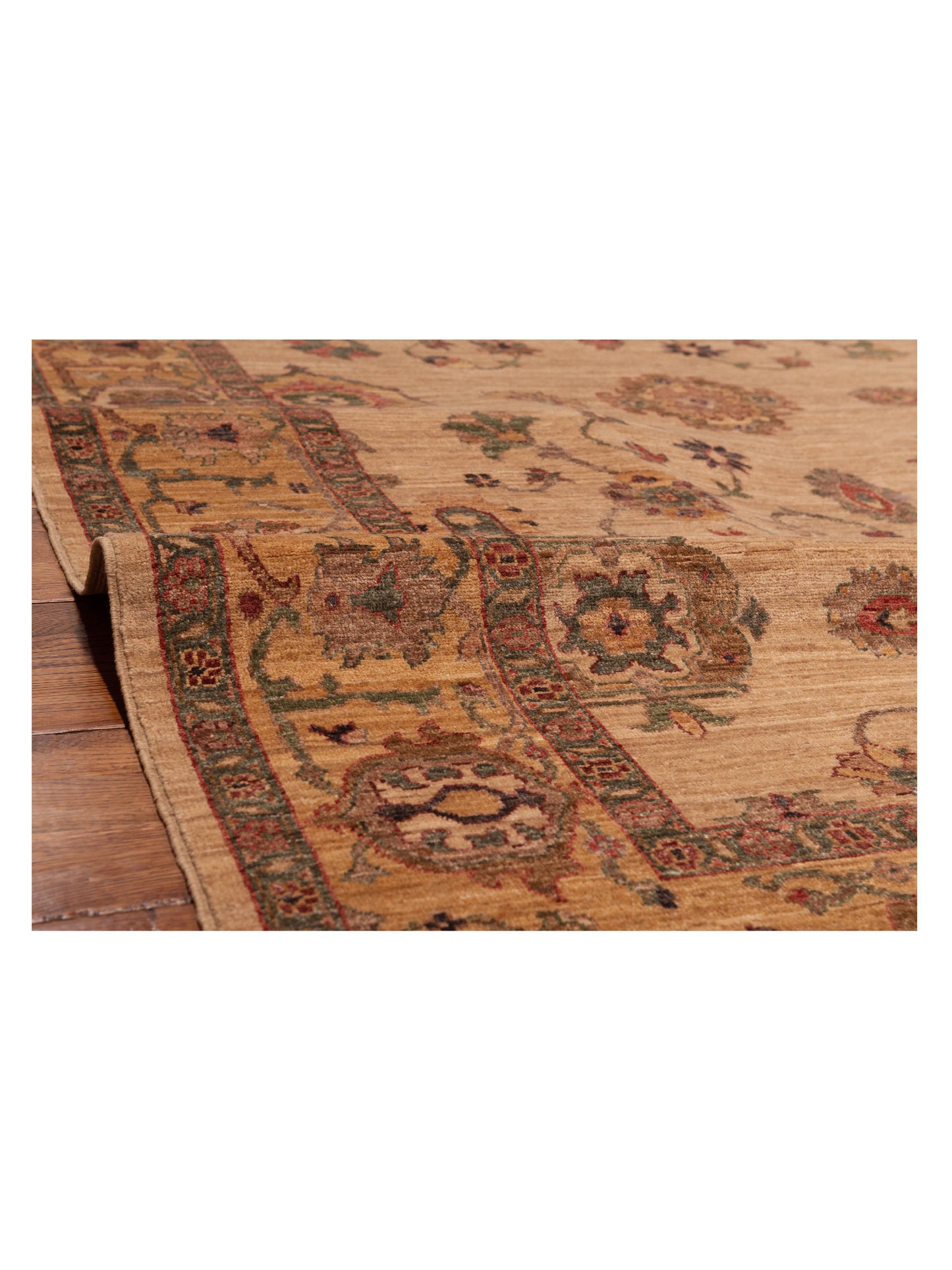 Elvan Nesli Green Green 2.6x4 Hand Knotted Rug