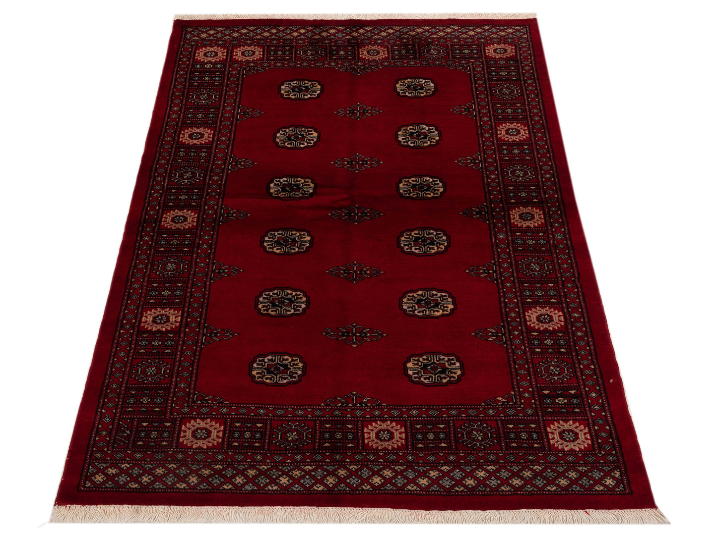 Bokhara 145581 Red Red 4.01x5.10 Hand Knotted Rug