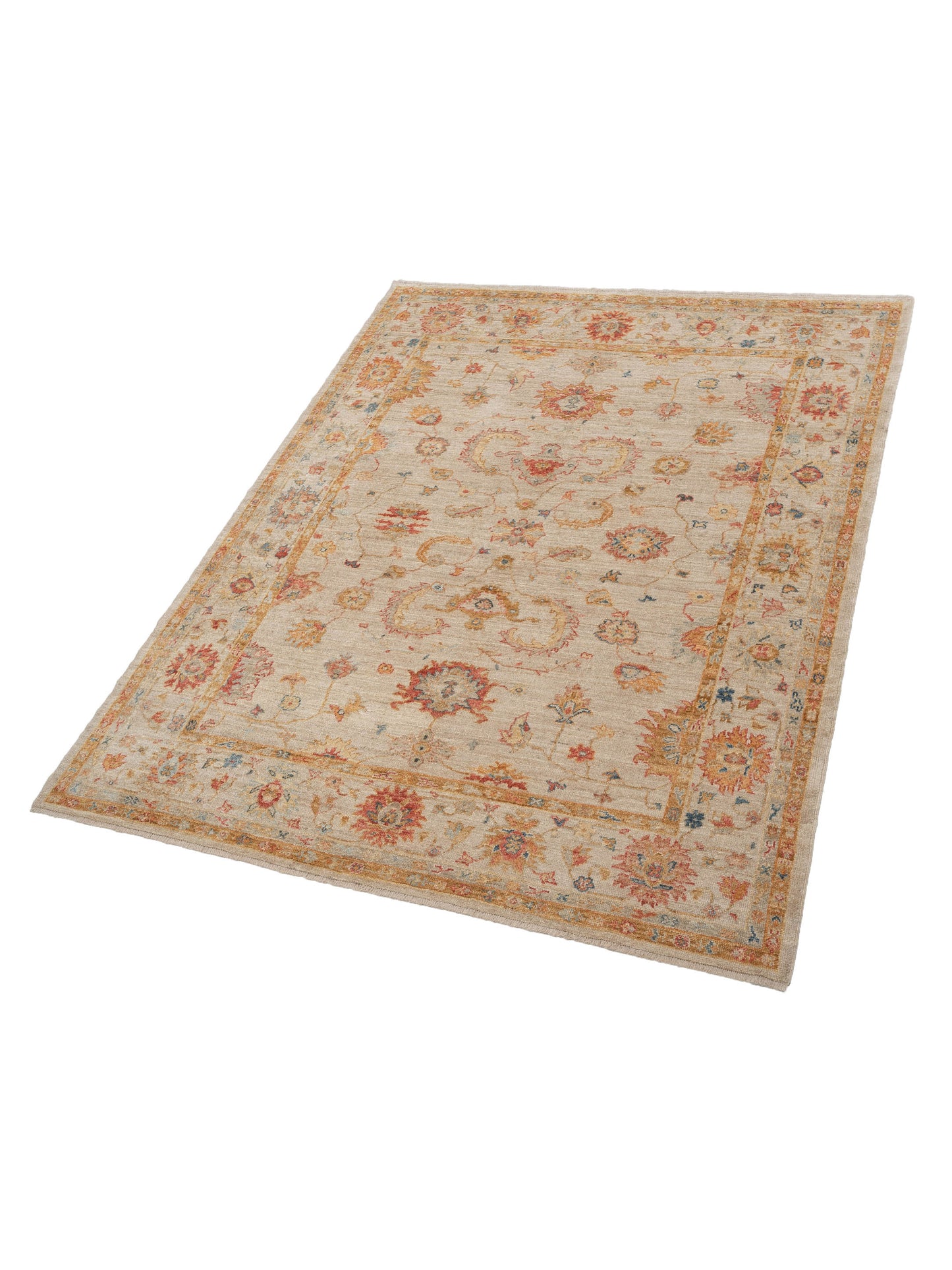 Angora Oushak 145740 Ivory Ivory 8x10.3 Hand Knotted Rug