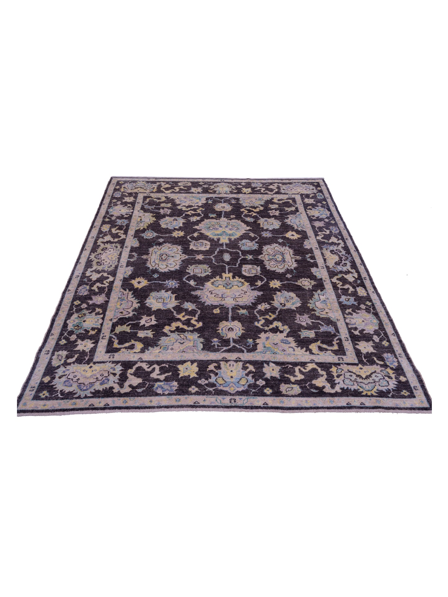Angora Oushak 145744 Charcoal Charcoal 8.1x9.8 Hand Knotted Rug