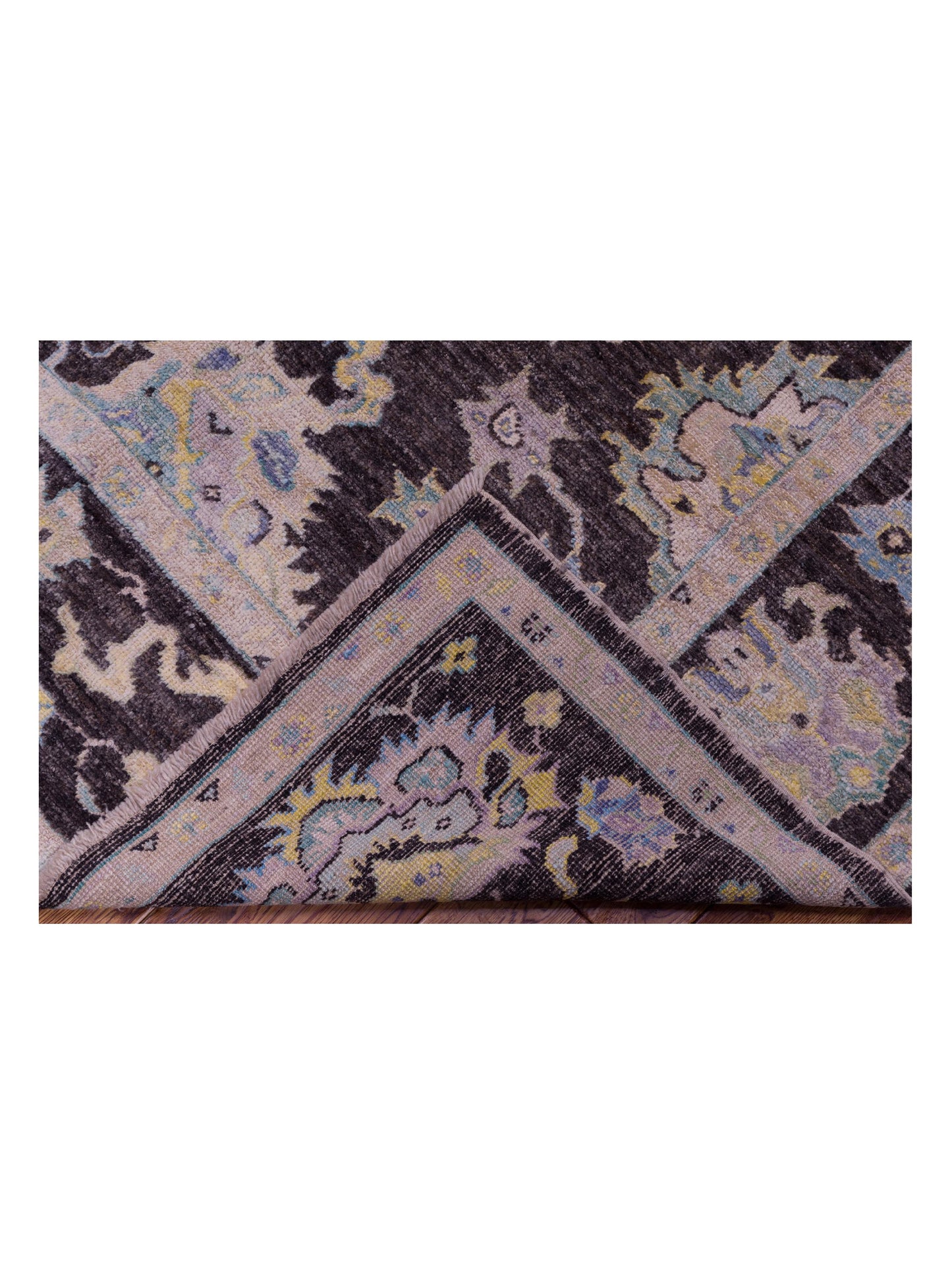 Angora Oushak 145744 Charcoal Charcoal 8.1x9.8 Hand Knotted Rug