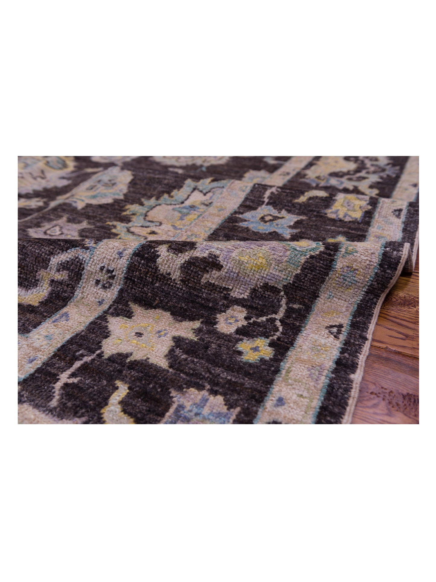 Angora Oushak 145744 Charcoal Charcoal 8.1x9.8 Hand Knotted Rug