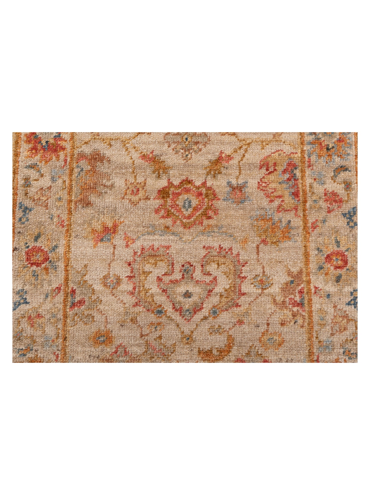 Angora Oushak 145764 Ivory Ivory 2.6x15.3 Hand Knotted Rug