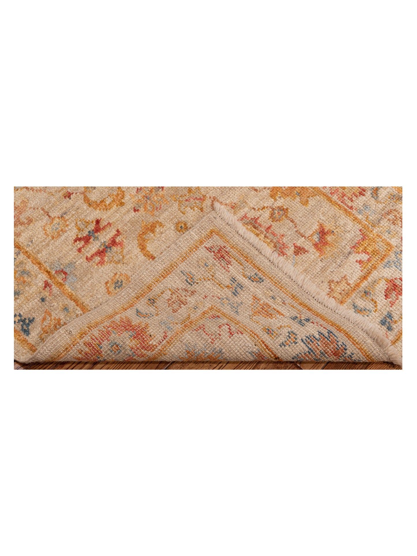 Angora Oushak 145764 Ivory Ivory 2.6x15.3 Hand Knotted Rug