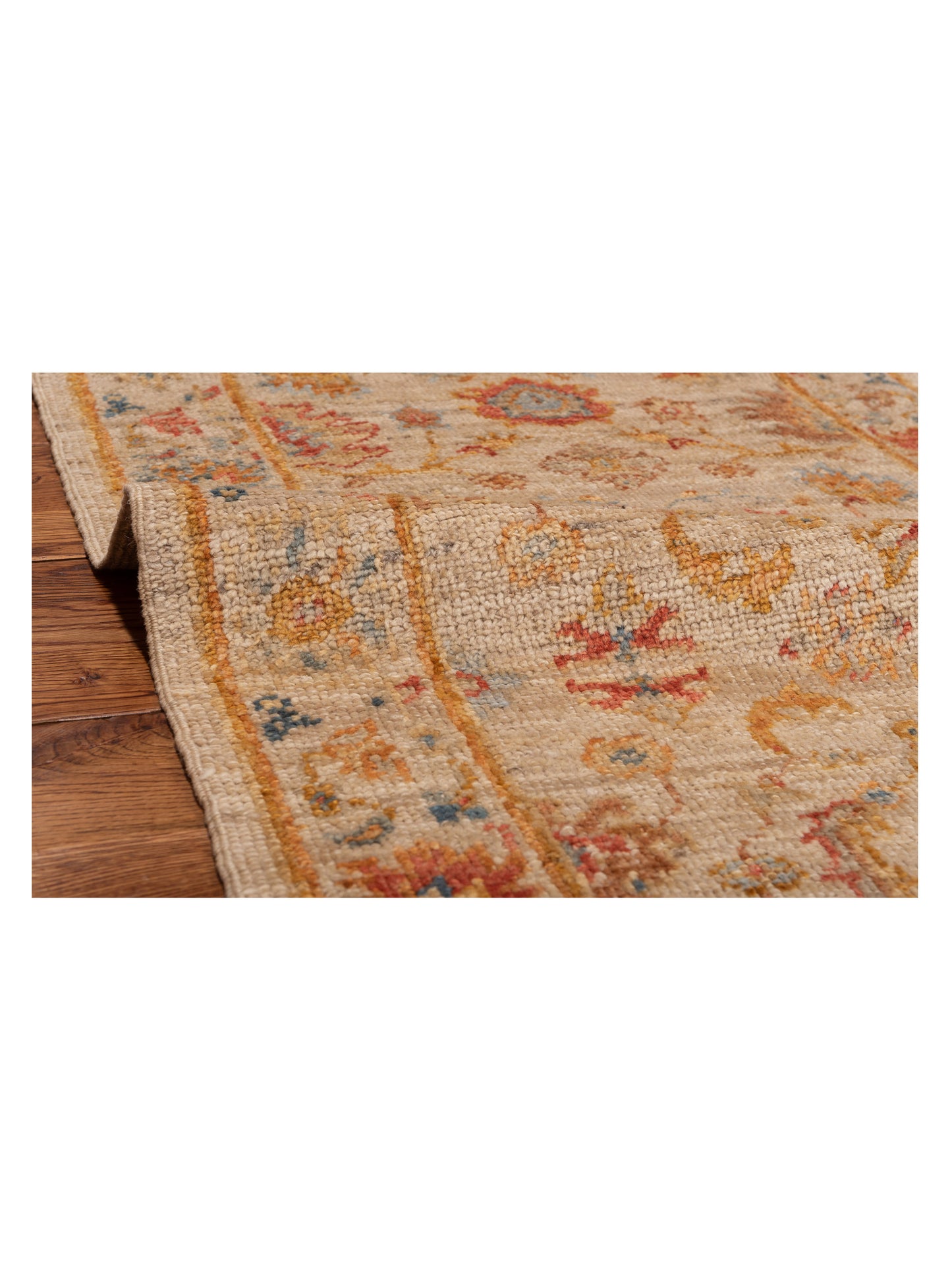 Angora Oushak 145764 Ivory Ivory 2.6x15.3 Hand Knotted Rug