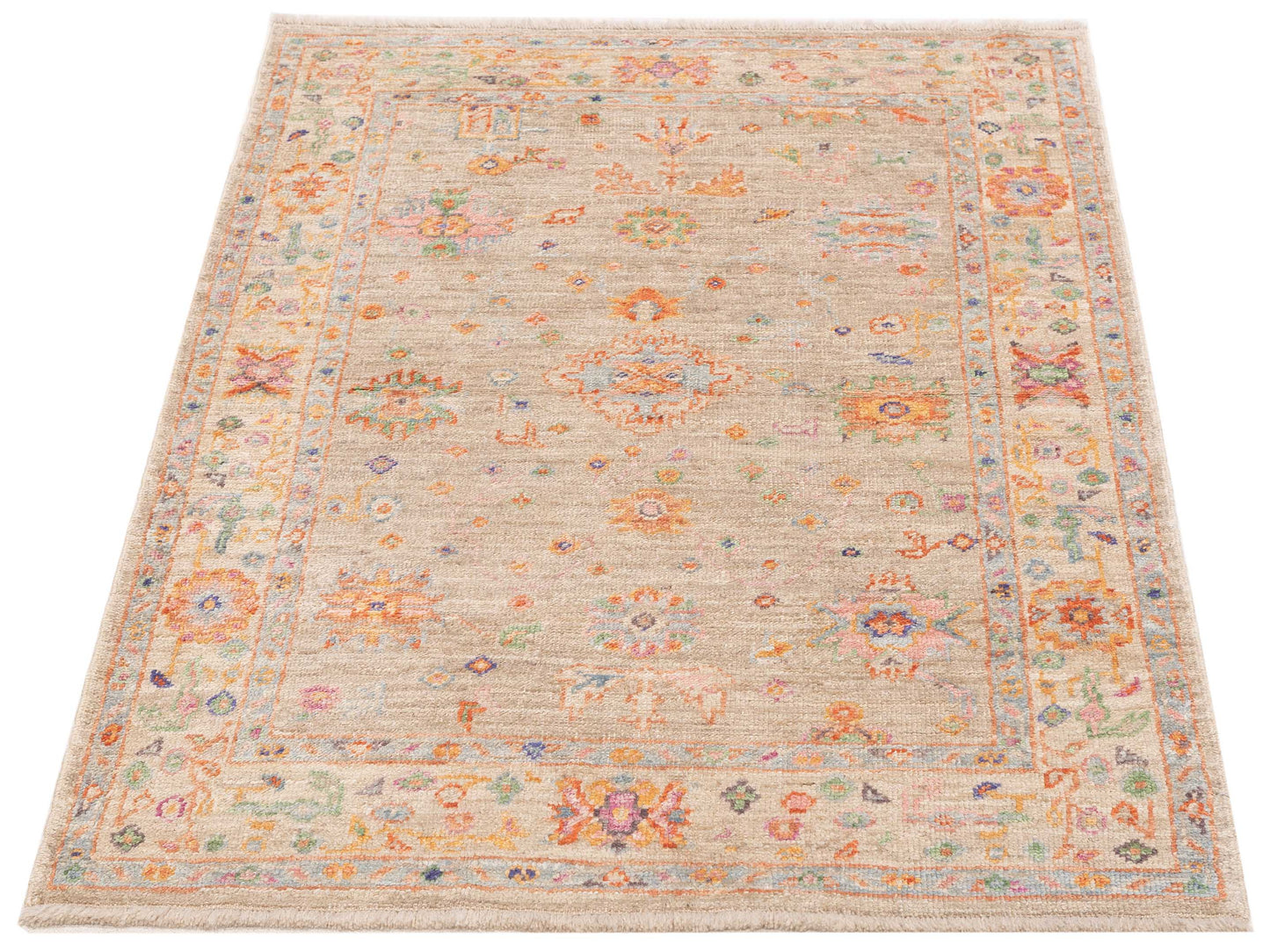 Angora Oushak 145778 Silver Silver 4.2x5.9 Hand Knotted Rug