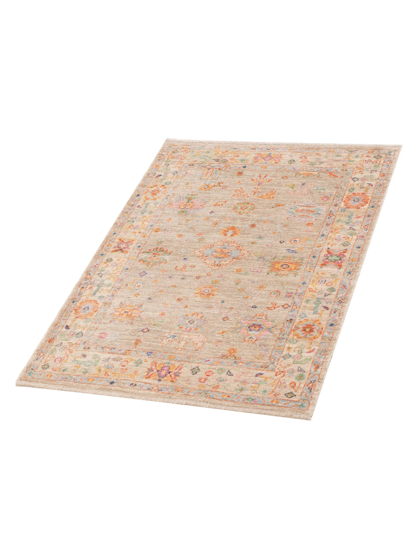 Angora Oushak 145778 Silver Silver 4.2x5.9 Hand Knotted Rug