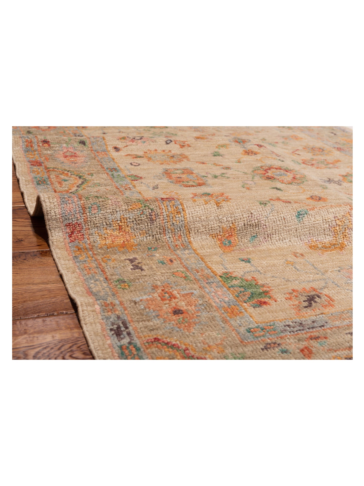 Angora Oushak 145781 Ivory Silver 4.3x5.9 Hand Knotted Rug