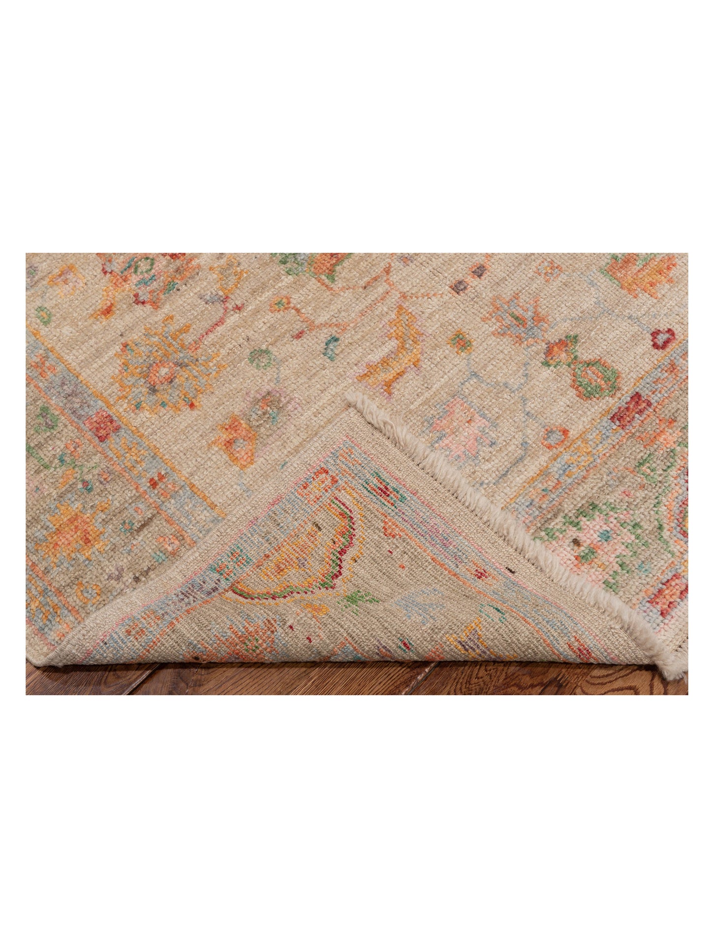 Angora Oushak 145785 Ivory Silver 4.2x5.8 Hand Knotted Rug