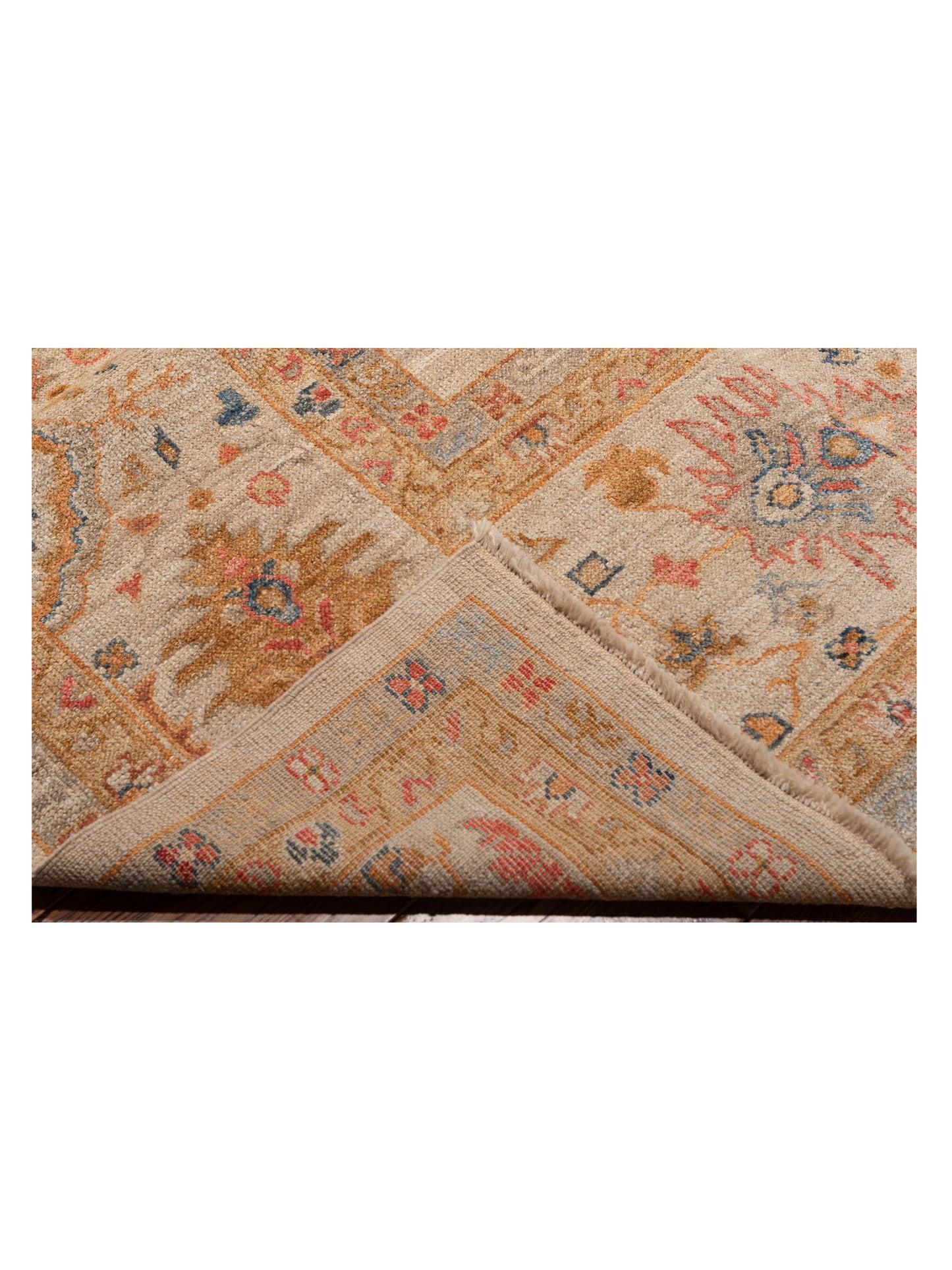 Angora Oushak 145794 Ivory Ivory 12.3x17.7 Hand Knotted Rug