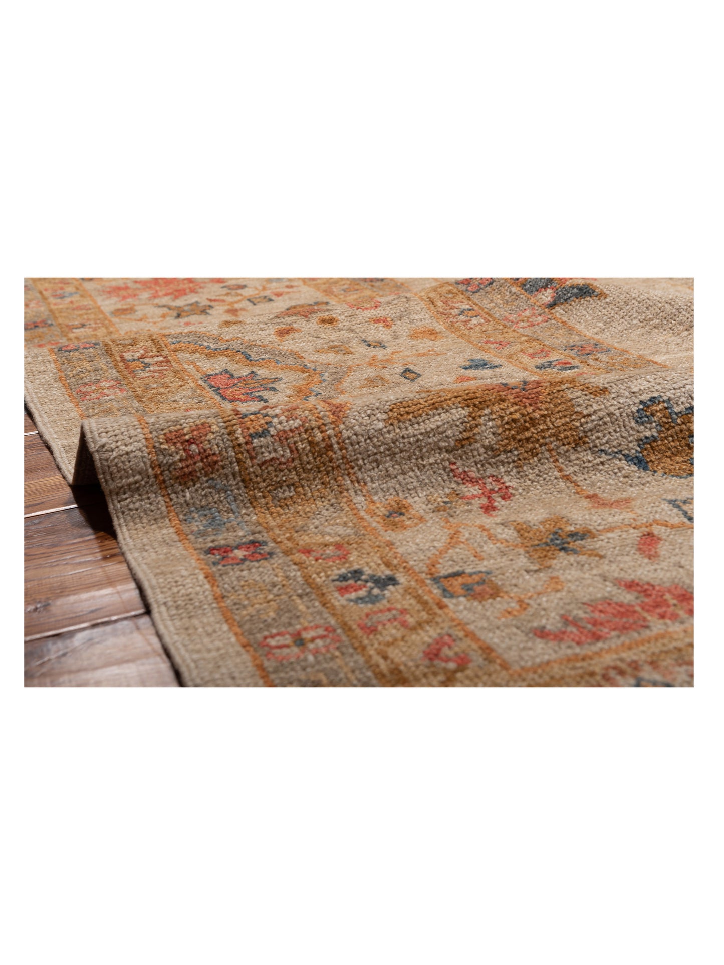 Angora Oushak 145794 Ivory Ivory 12.3x17.7 Hand Knotted Rug