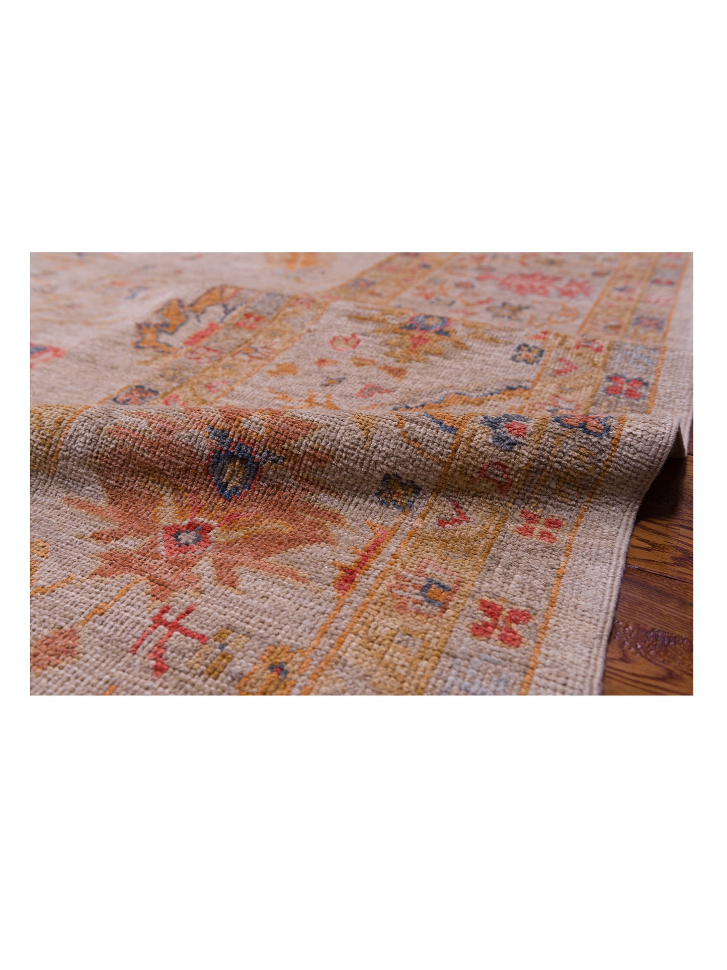 Angora Oushak 145794 Ivory Ivory 12.3x17.7 Hand Knotted Rug
