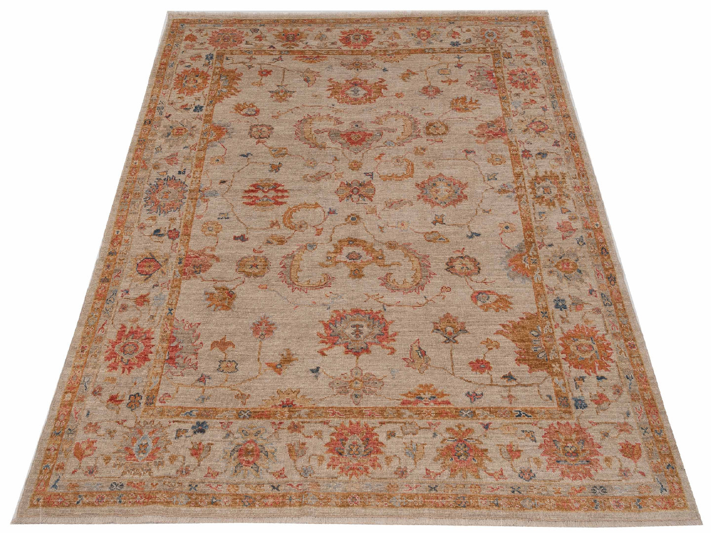 Angora Oushak 145805 Ivory Ivory 8.4x9.7 Hand Knotted Rug