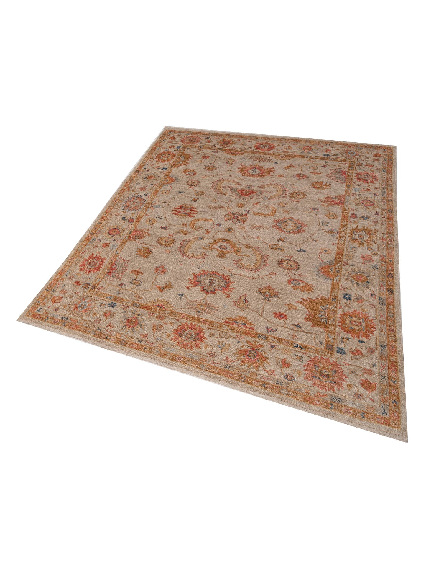 Angora Oushak 145805 Ivory Ivory 8.4x9.7 Hand Knotted Rug