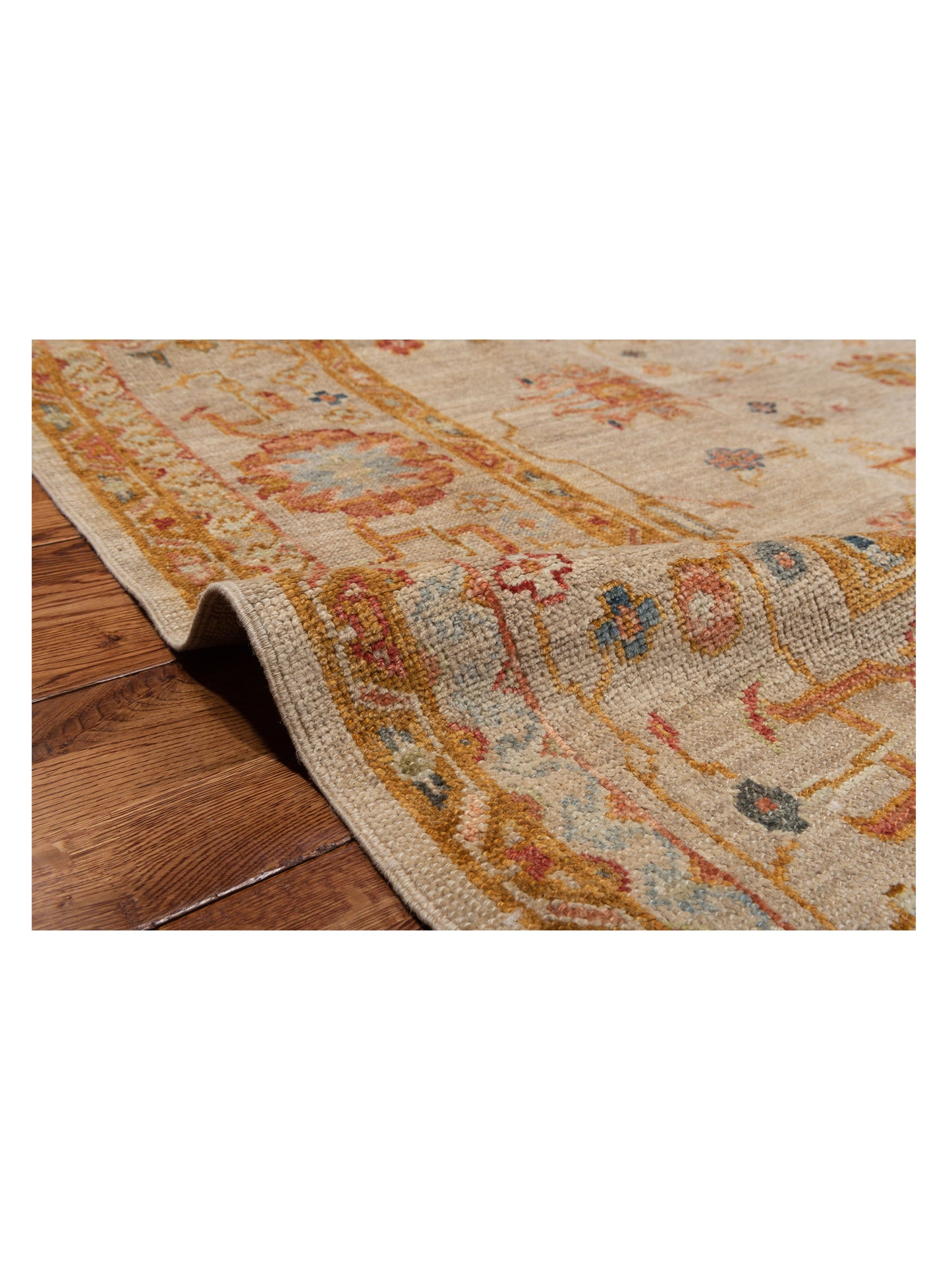 Angora Oushak 145809 Ivory Silver 8.4x9.8 Hand Knotted Rug