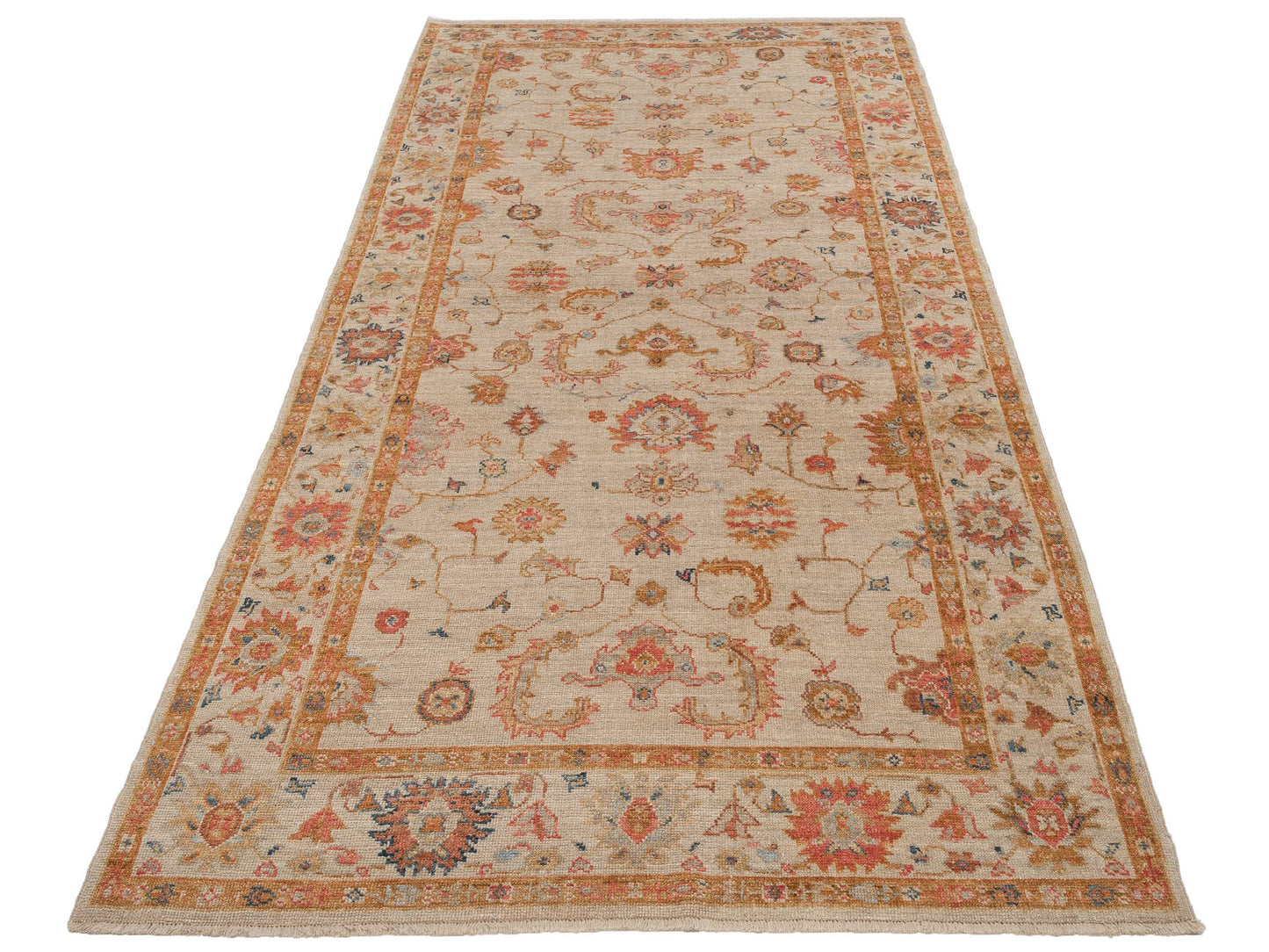 Angora Oushak 145827 Ivory Ivory 6.2x12.2 Hand Knotted Rug