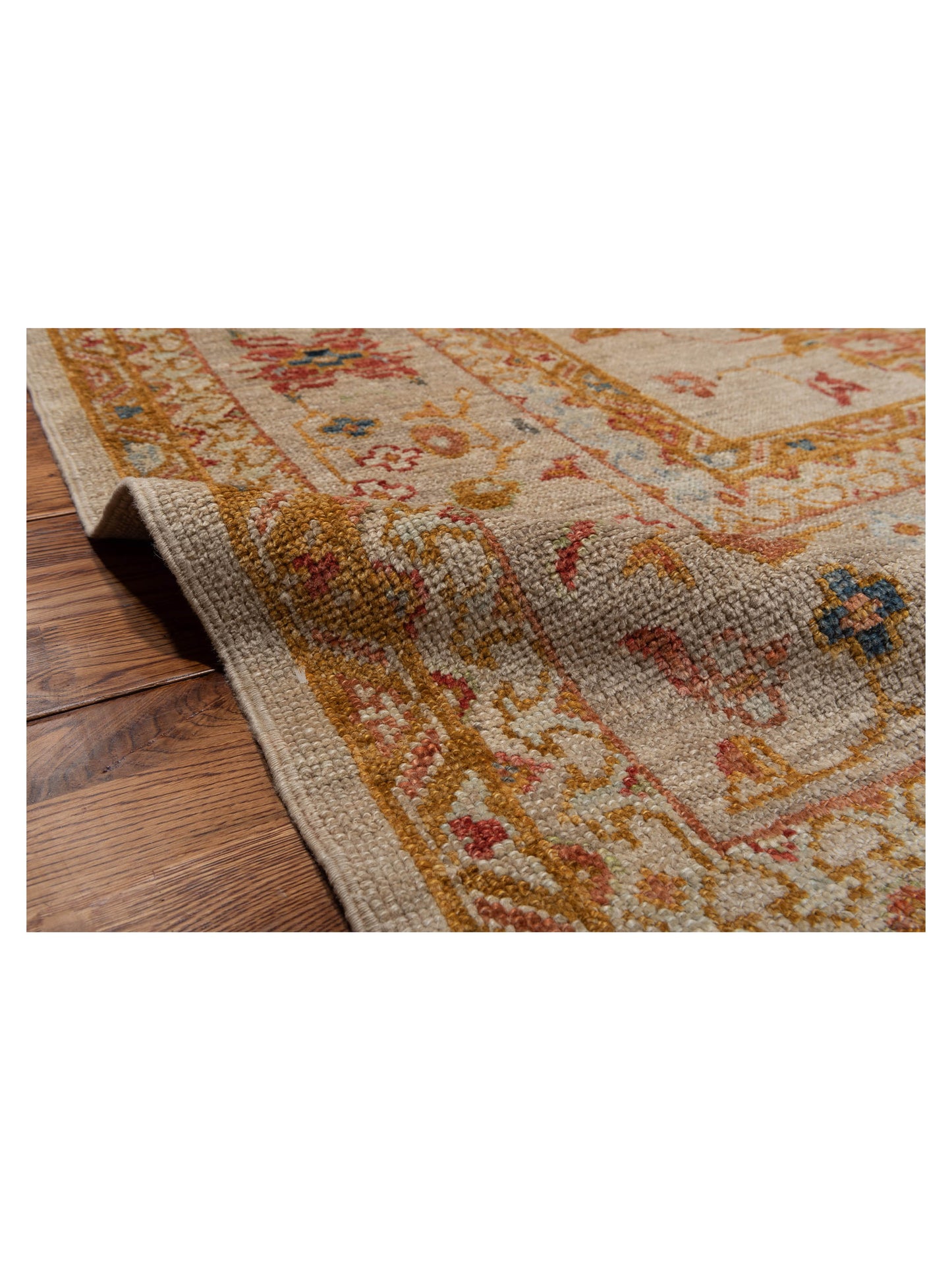 Angora Oushak 145846 Ivory Silver 10.1x13.2 Hand Knotted Rug