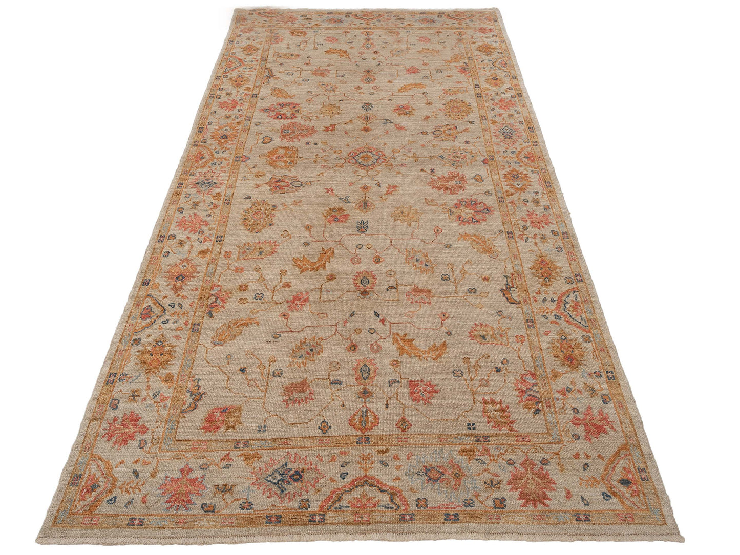 Angora Oushak 145860 Ivory Ivory 6.1x12.7 Hand Knotted Rug