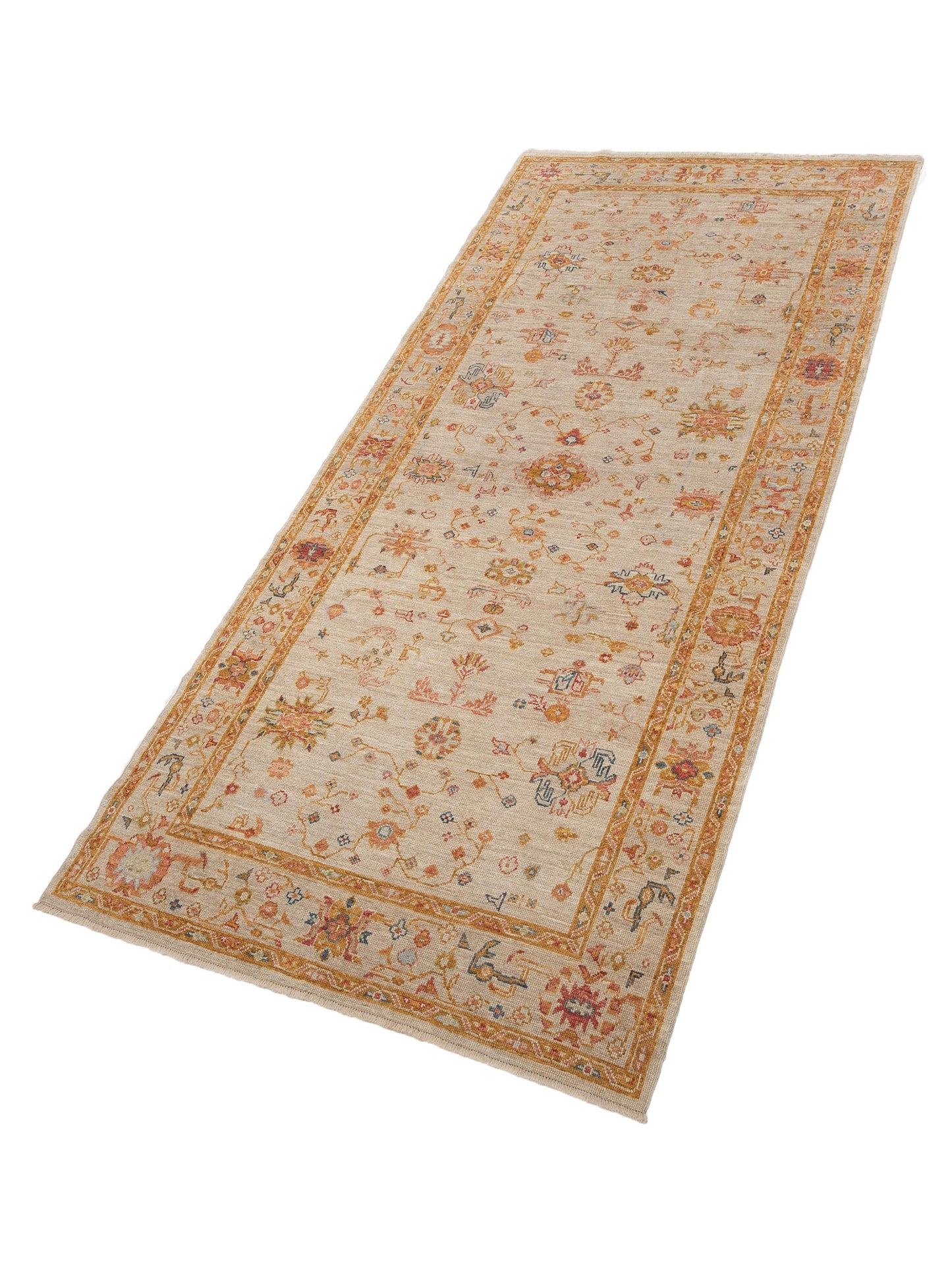 Angora Oushak 145866 Ivory Ivory 6.2x13.2 Hand Knotted Rug