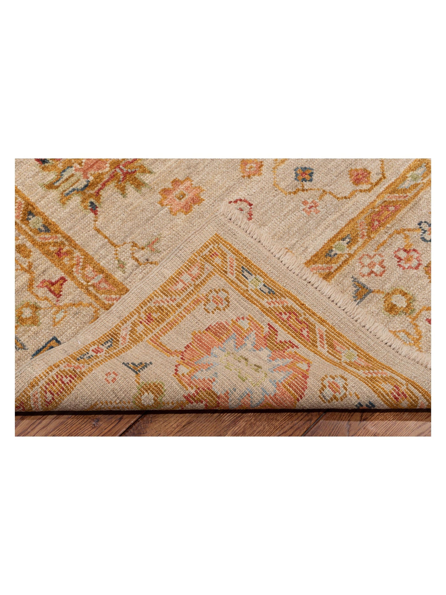 Angora Oushak 145866 Ivory Ivory 6.2x13.2 Hand Knotted Rug