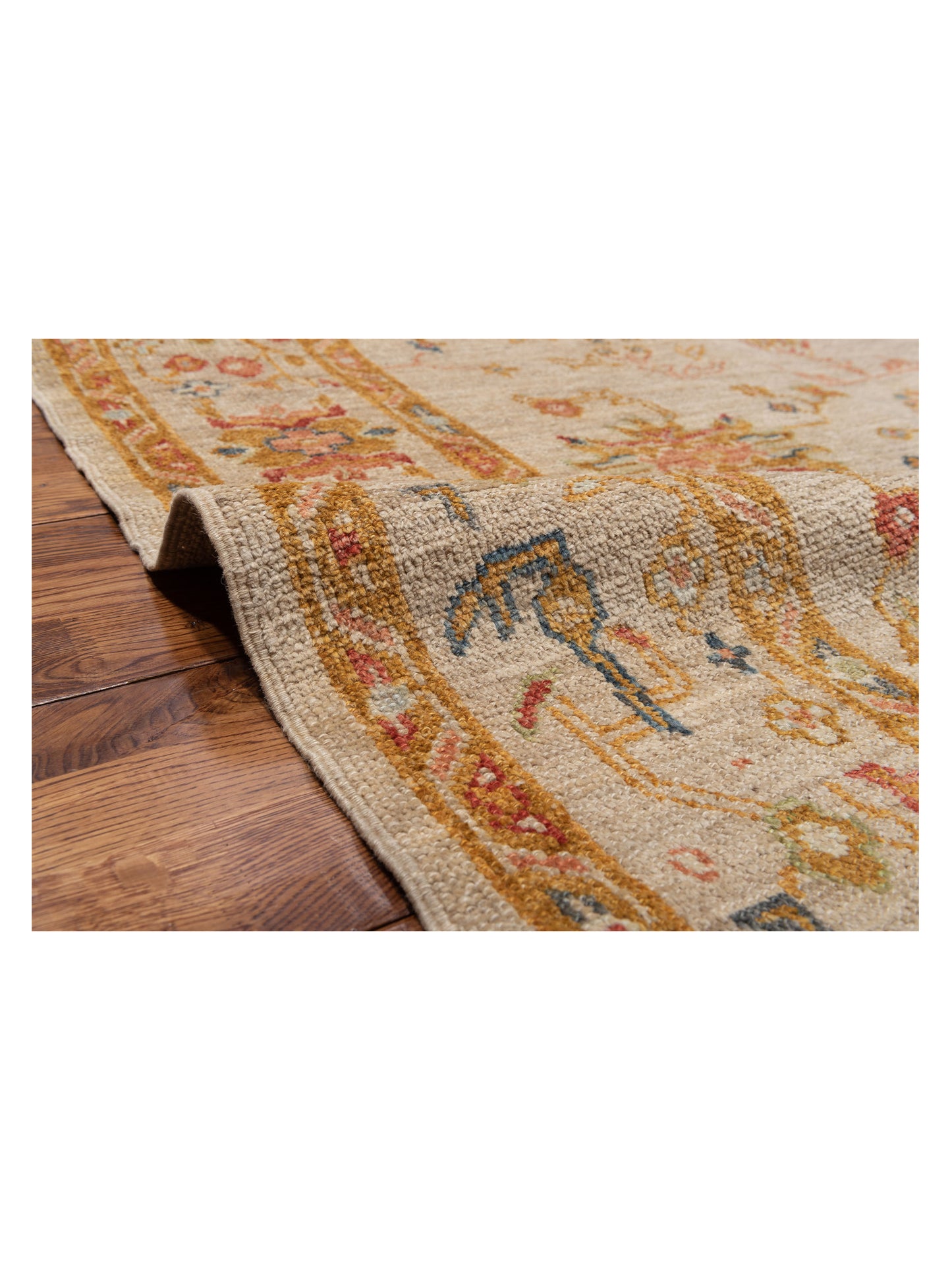 Angora Oushak 145866 Ivory Ivory 6.2x13.2 Hand Knotted Rug