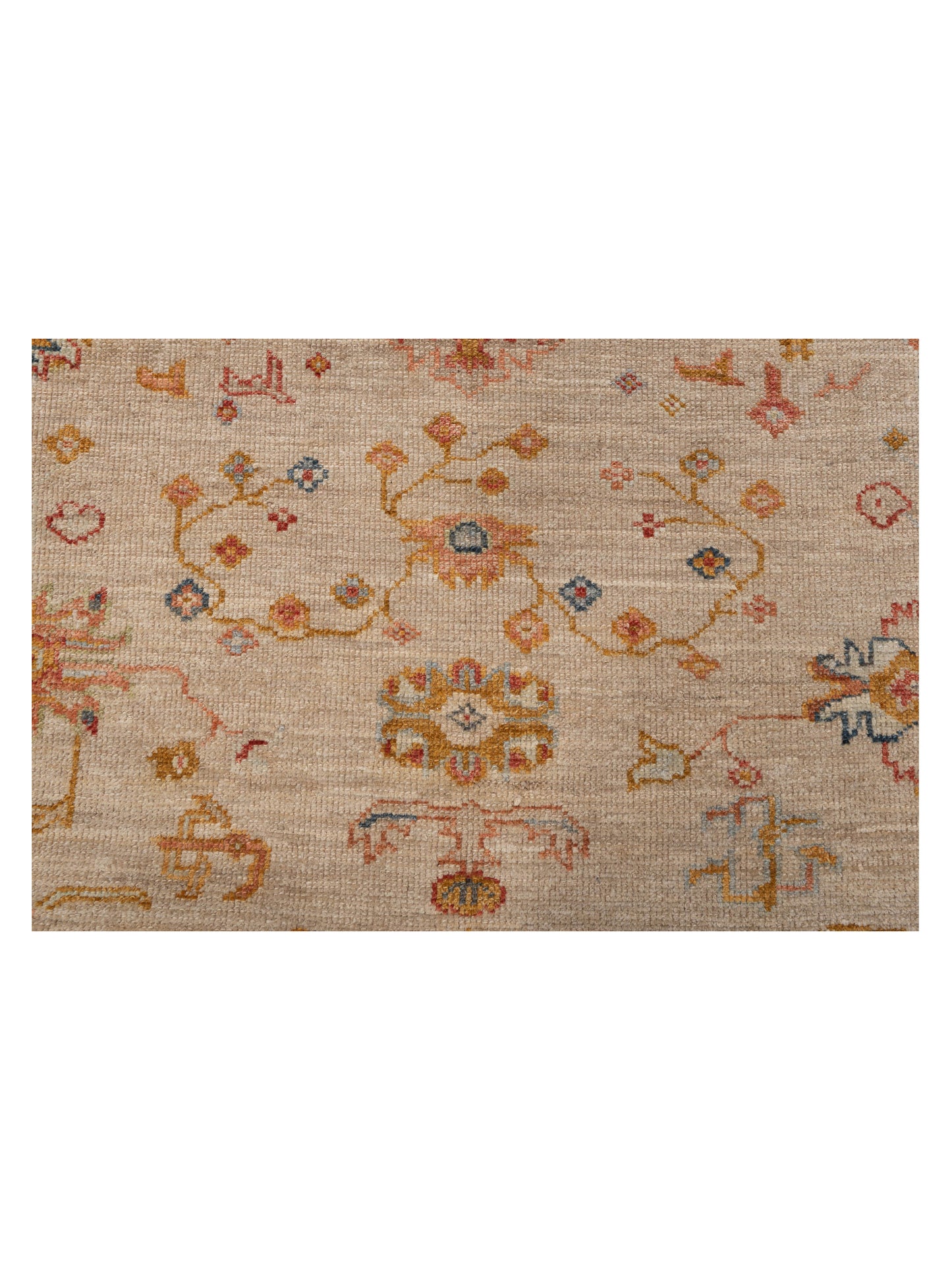 Angora Oushak 145866 Ivory Ivory 6.2x13.2 Hand Knotted Rug