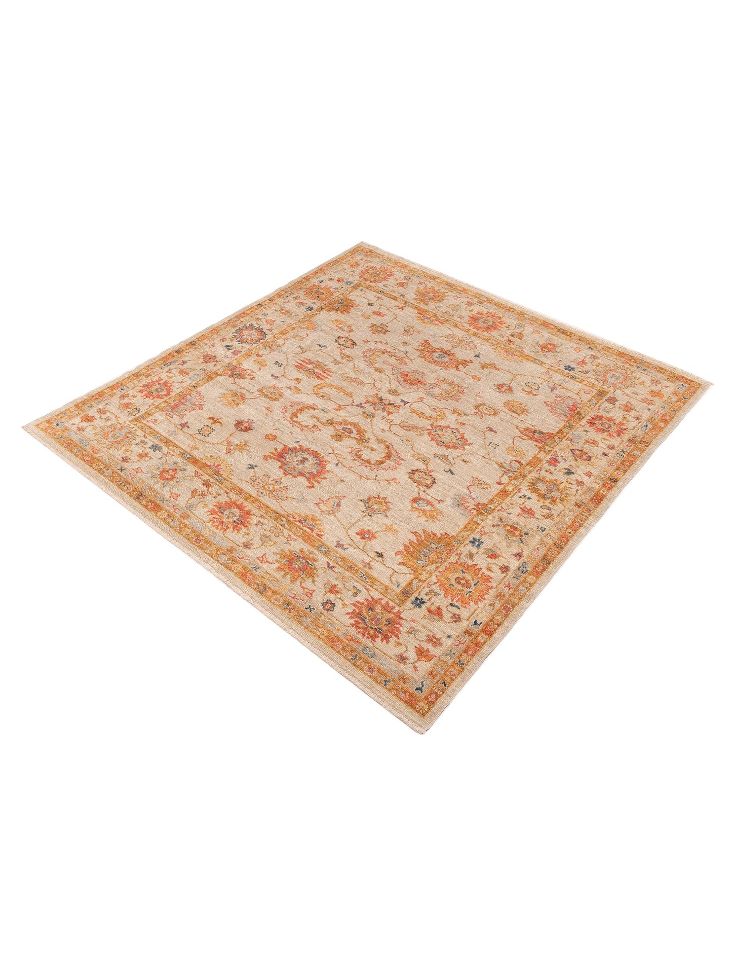 Angora Oushak 145871 Ivory Ivory 8.5x8.9 Hand Knotted Rug