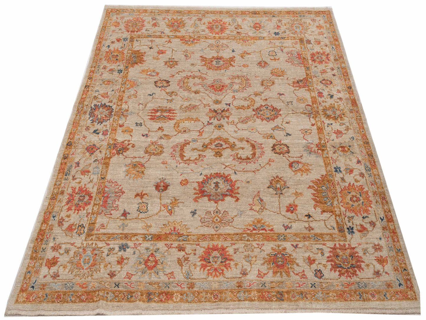 Angora Oushak 145871 Ivory Ivory 8.5x8.9 Hand Knotted Rug