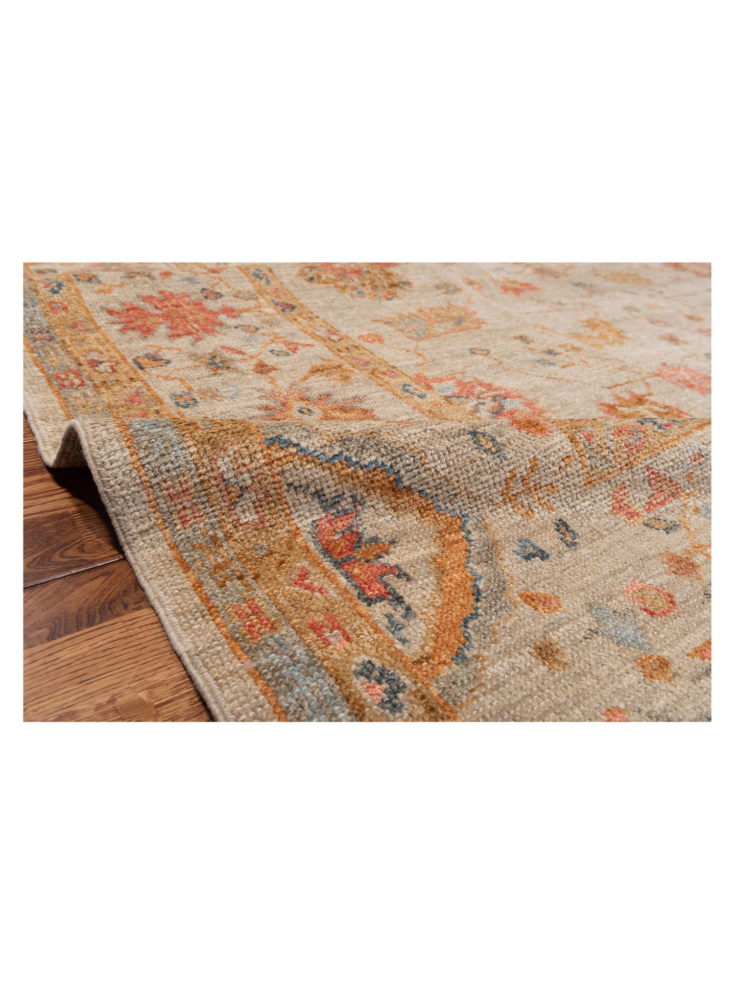 Angora Oushak 145877 Ivory Ivory 8.6x10.5 Hand Knotted Rug