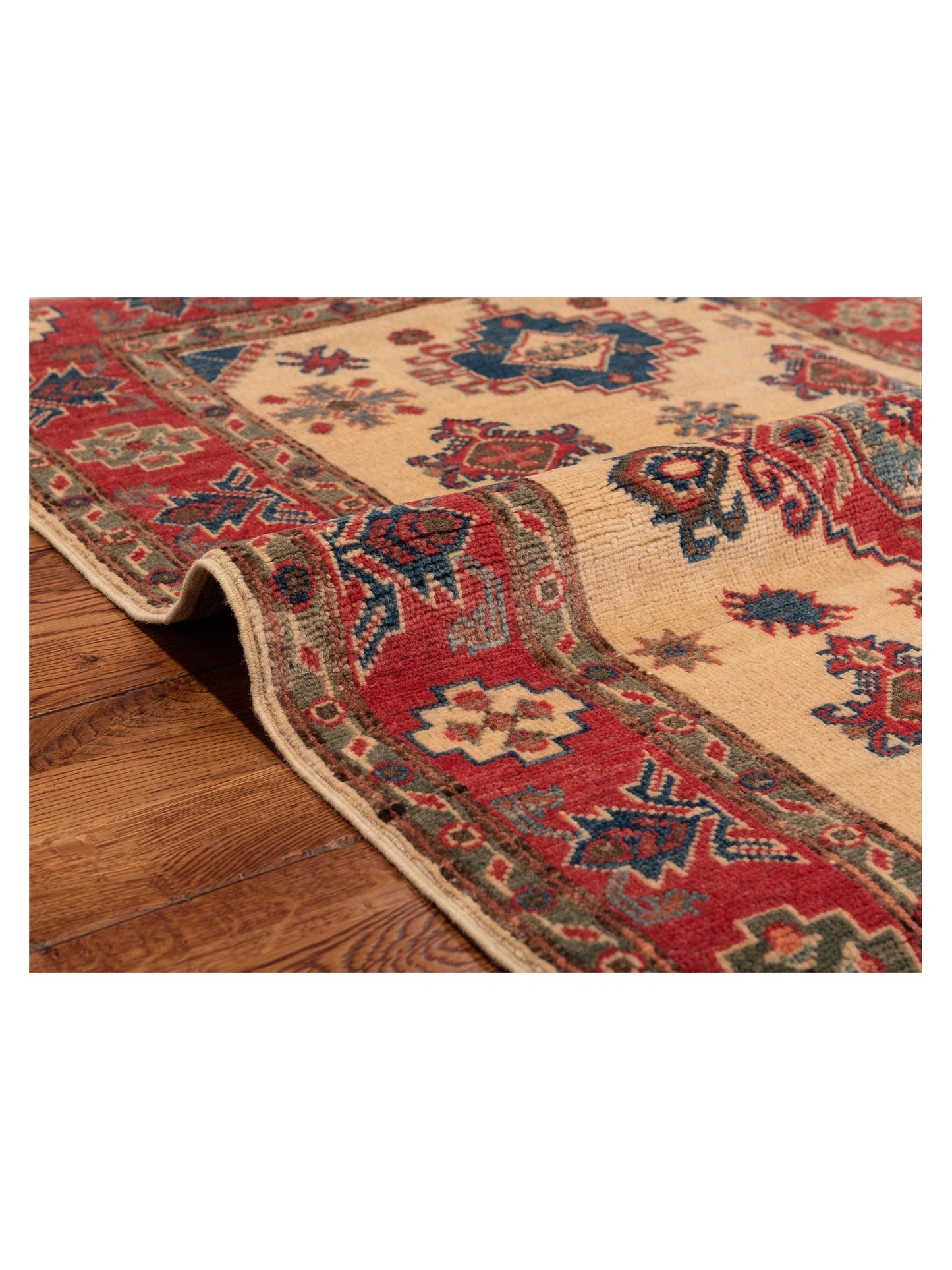 Kars 145949 Ivory Red 3.3x4.11 Hand Knotted Rug