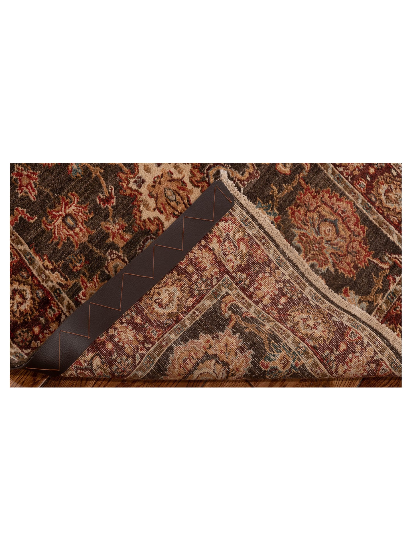 Firuze Lidya Charcoal Burgundy 2.7x11.6 Hand Knotted Rug