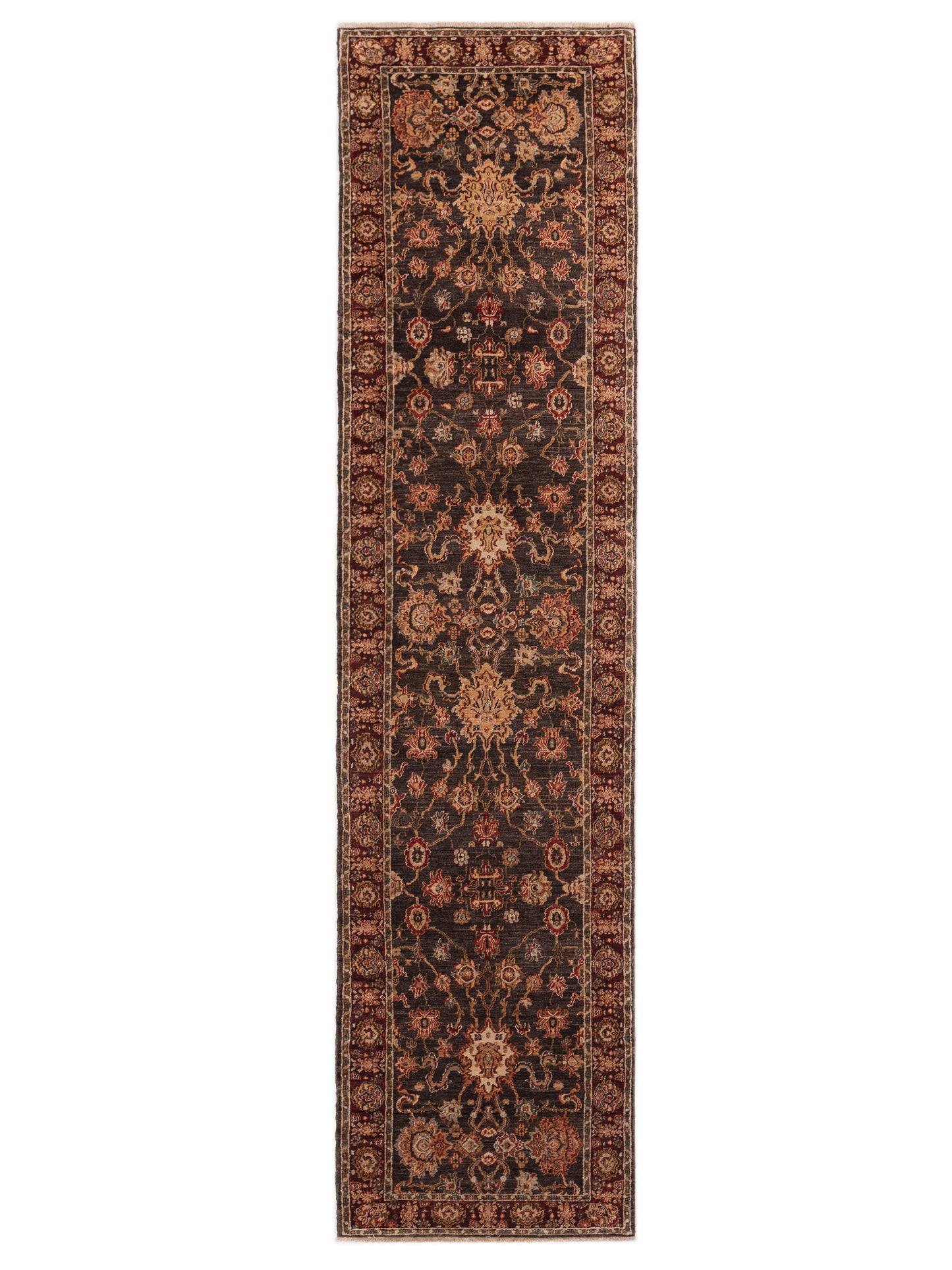 Pasha Firuze Charcoal Burgundy Traditional