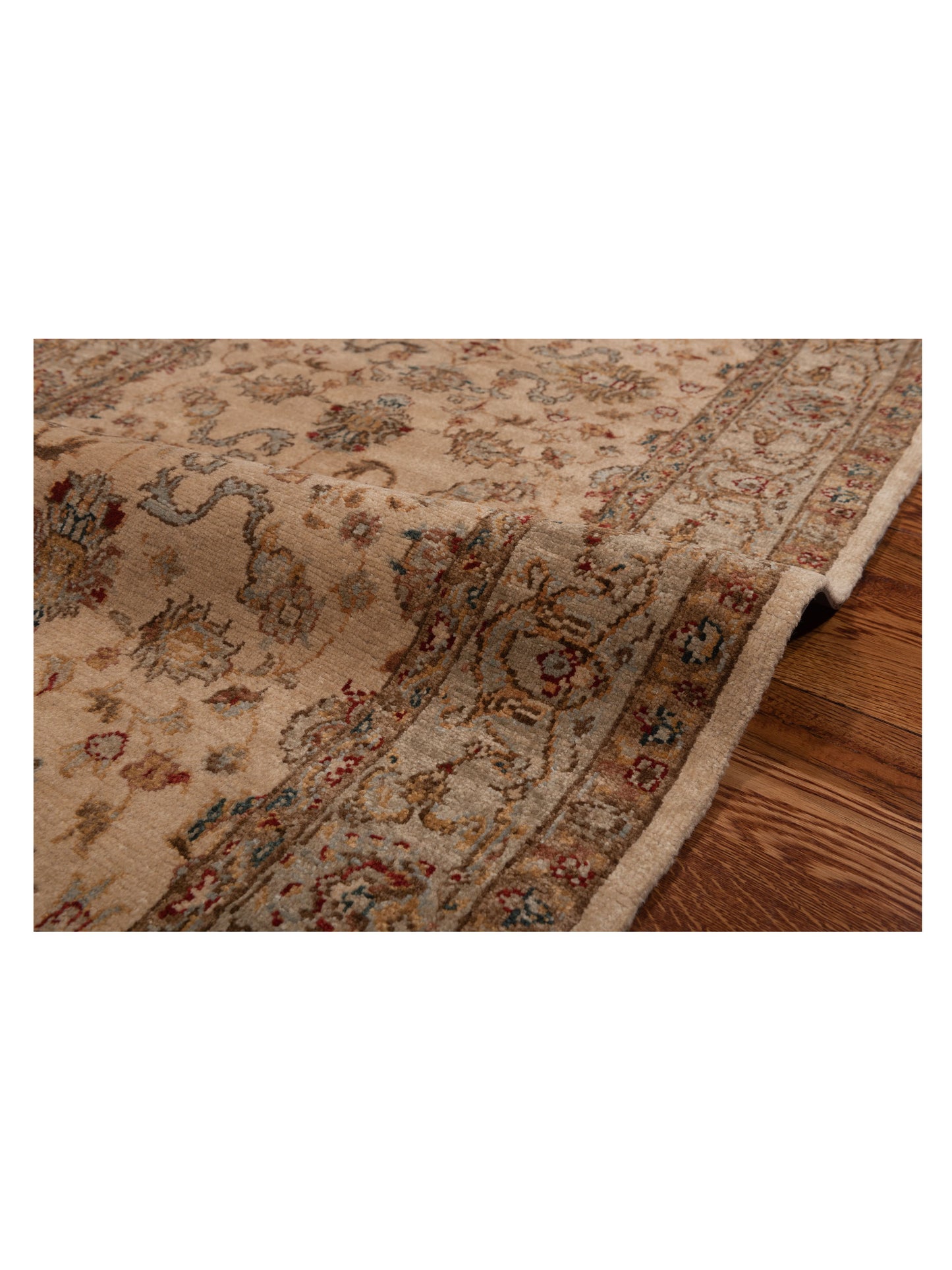 Firuze Firaz Ivory Silver 2.6x9.11 Hand Knotted Rug