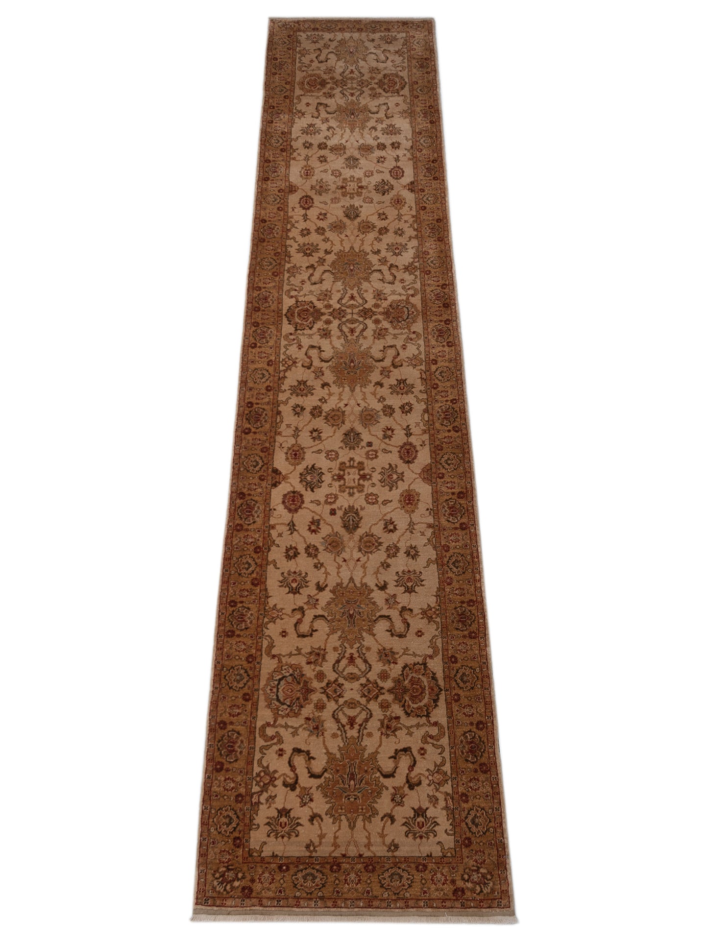 Firuze Lidya Ivory Gold 2.7x13.9 Hand Knotted Rug