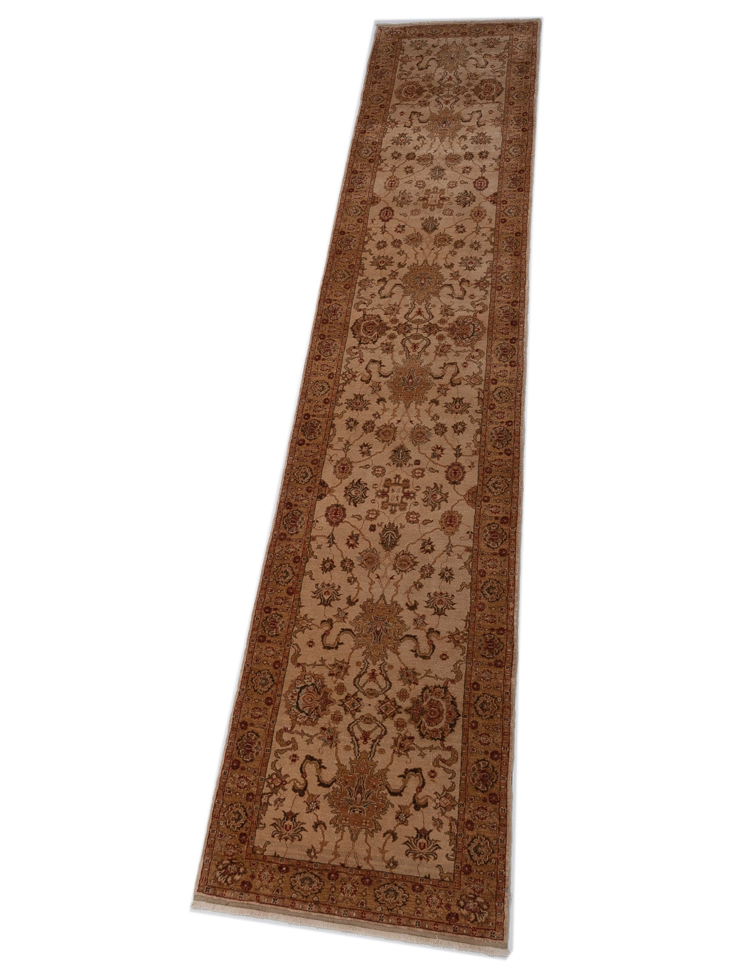 Firuze Lidya Ivory Gold 2.7x13.9 Hand Knotted Rug