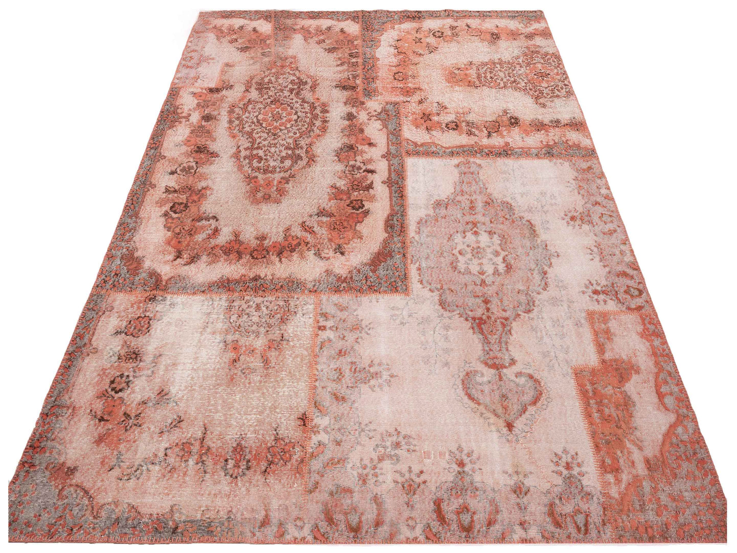 Turkish Vestige Patchwork 146024 Pink 9.1x12 Hand Knotted Rug