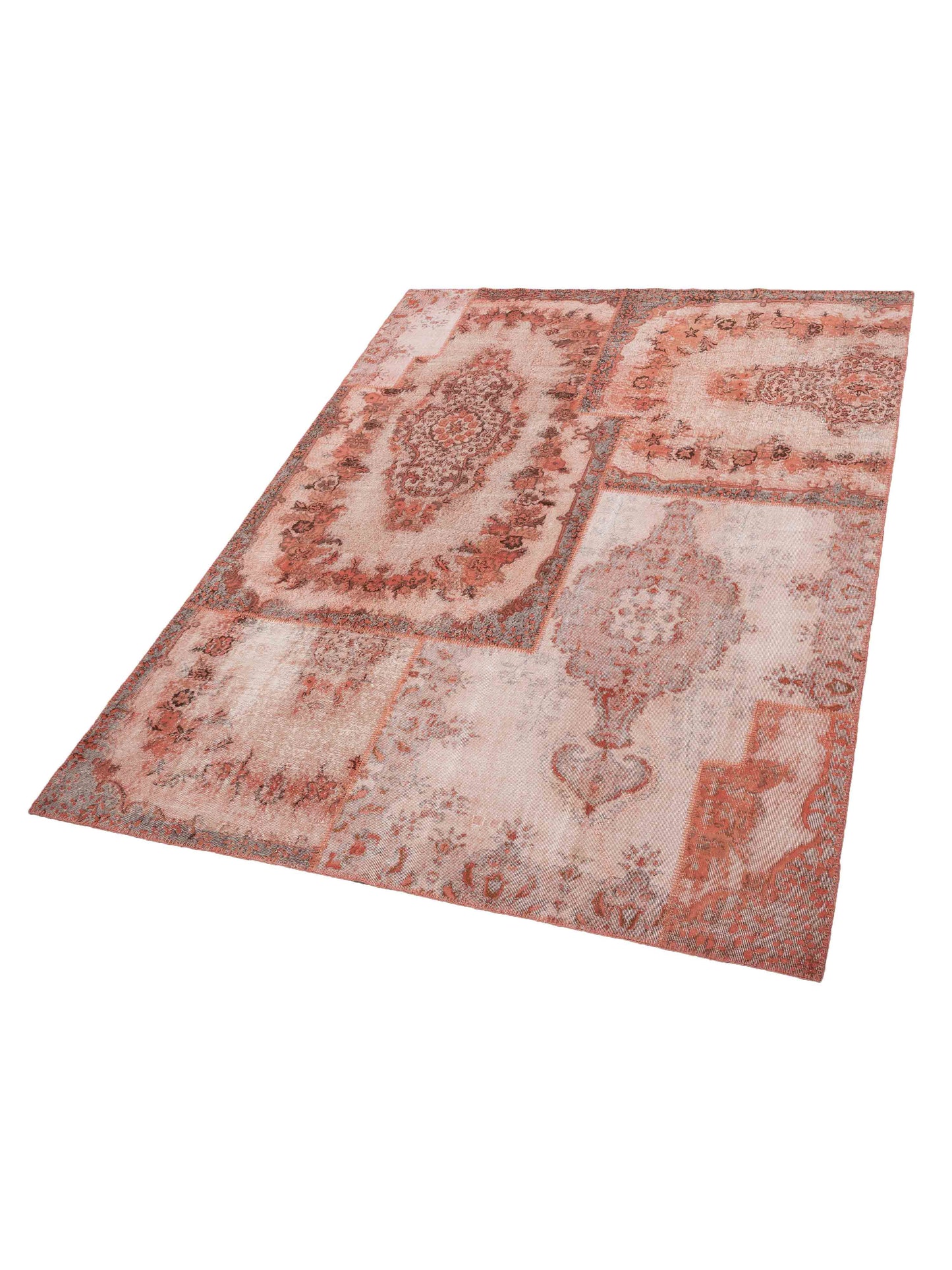 Turkish Vestige Patchwork 146024 Pink 9.1x12 Hand Knotted Rug