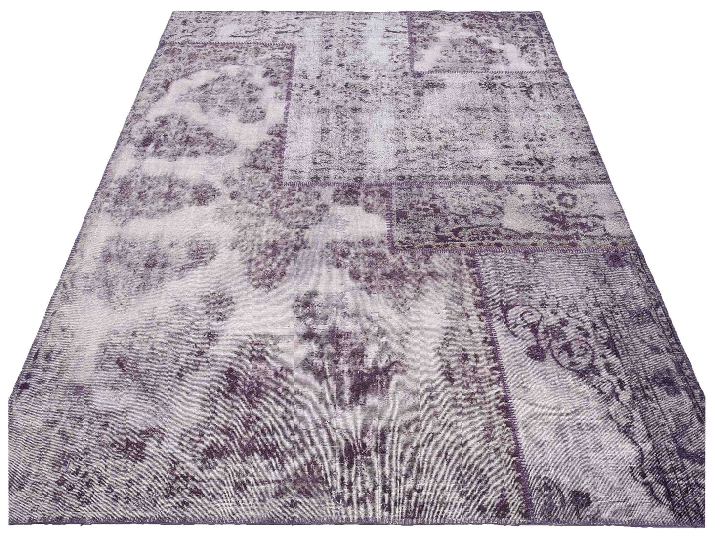Turkish Vestige Patchwork 146027 Purple 9.1x12 Hand Knotted Rug