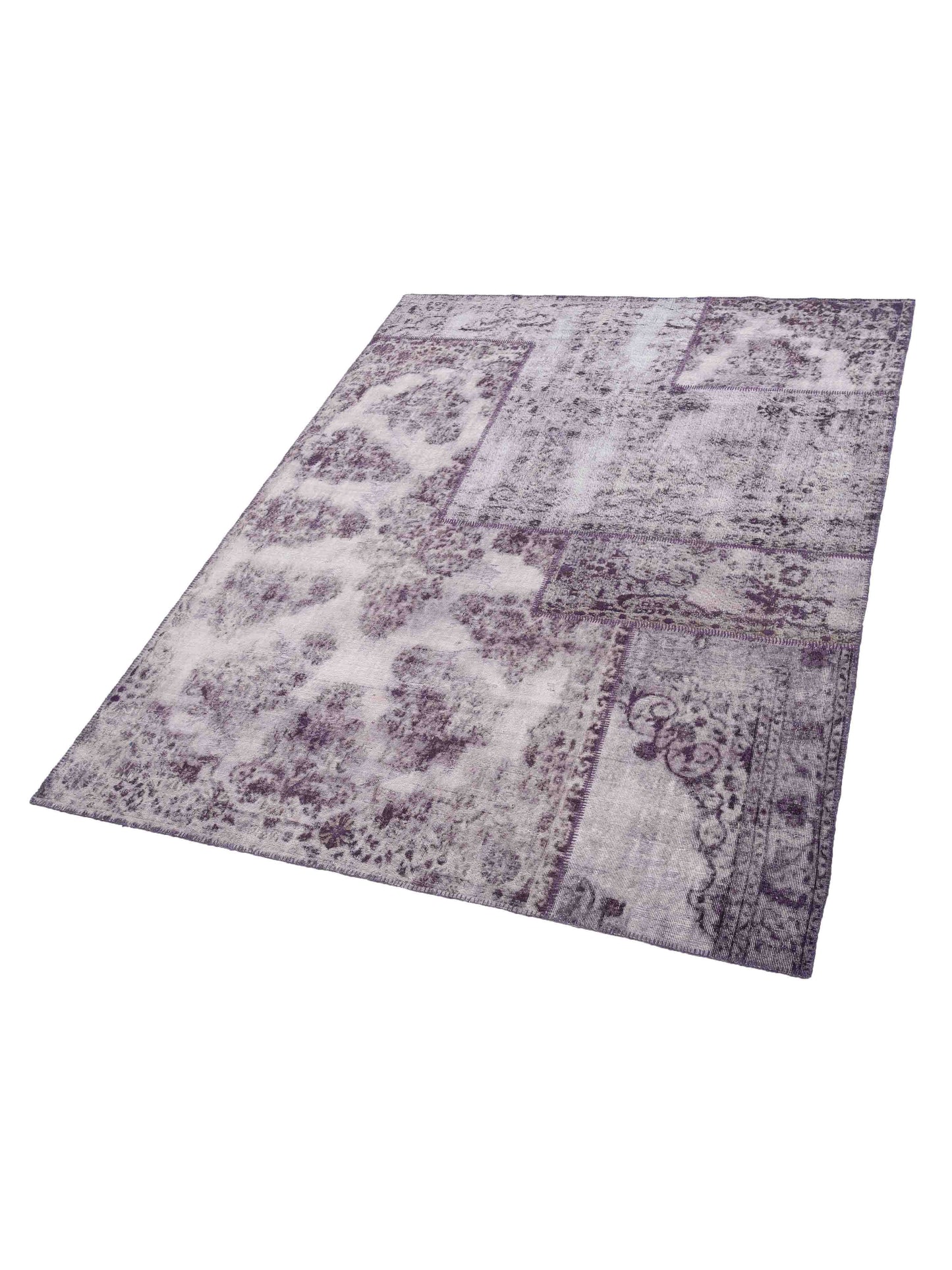 Turkish Vestige Patchwork 146027 Purple 9.1x12 Hand Knotted Rug