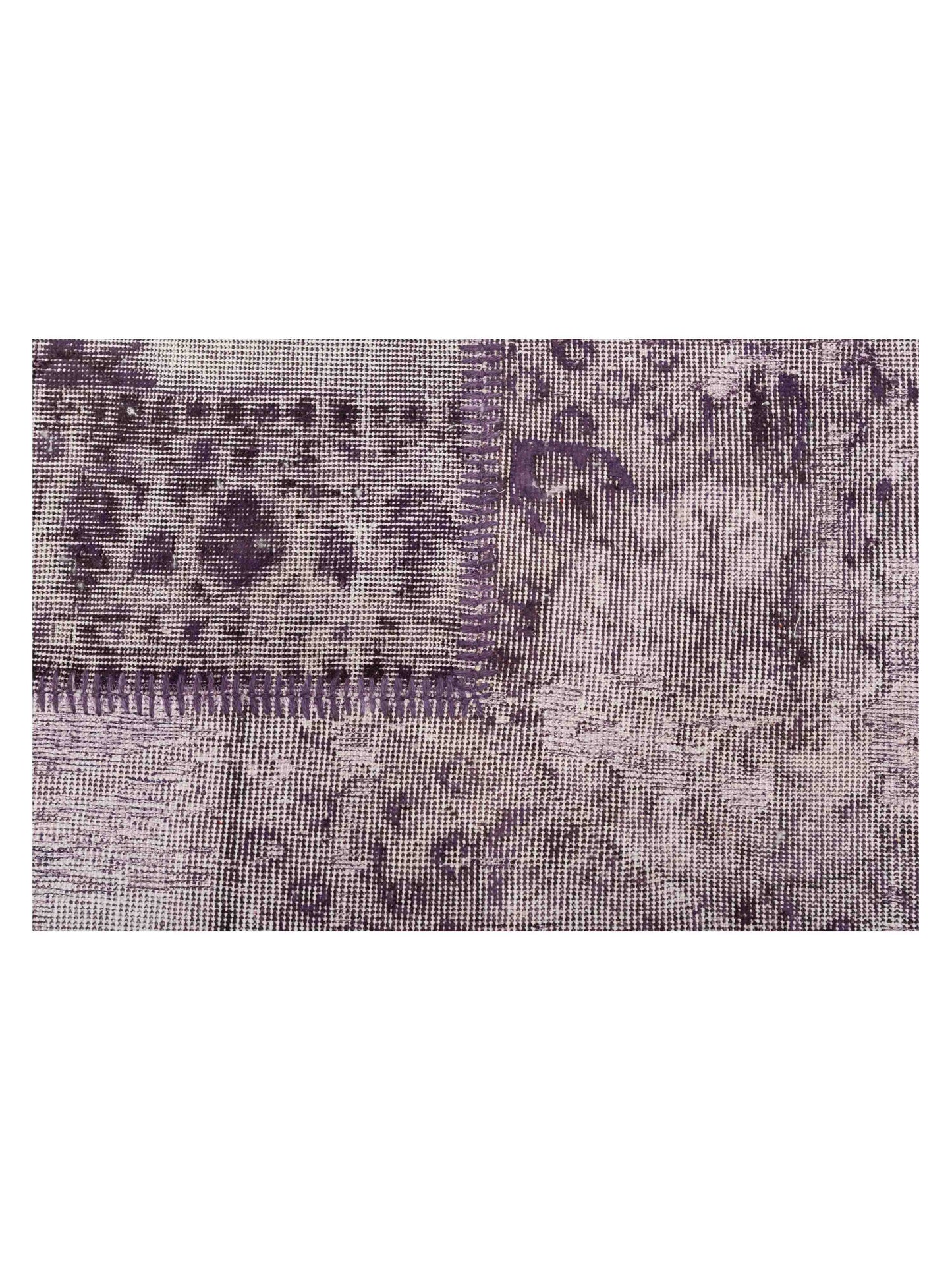Turkish Vestige Patchwork 146036 Purple 8.2x10.1 Hand Knotted Rug