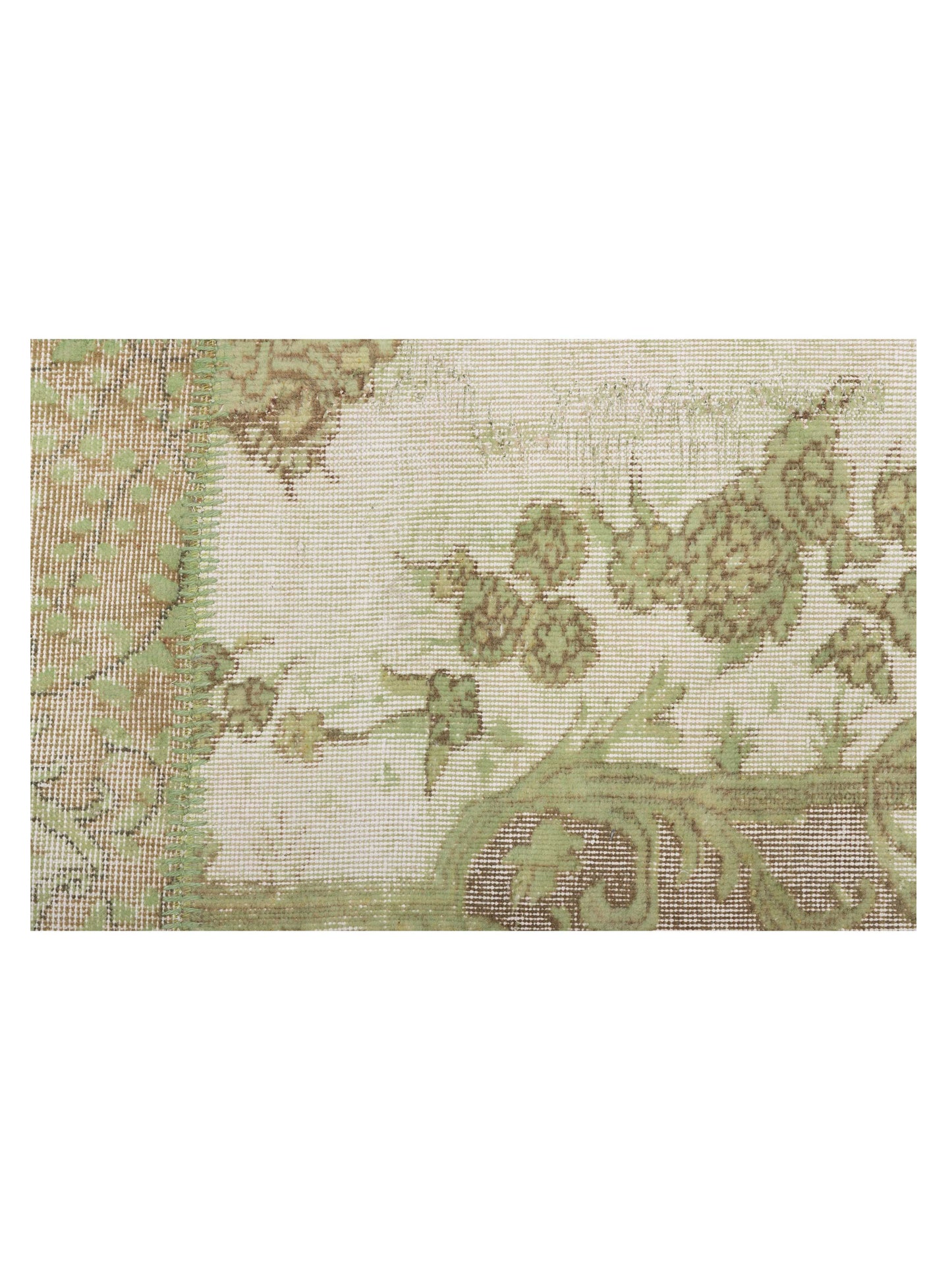 Turkish Vestige Patchwork 146038 Ivory Green 9.1x12 Hand Knotted Rug
