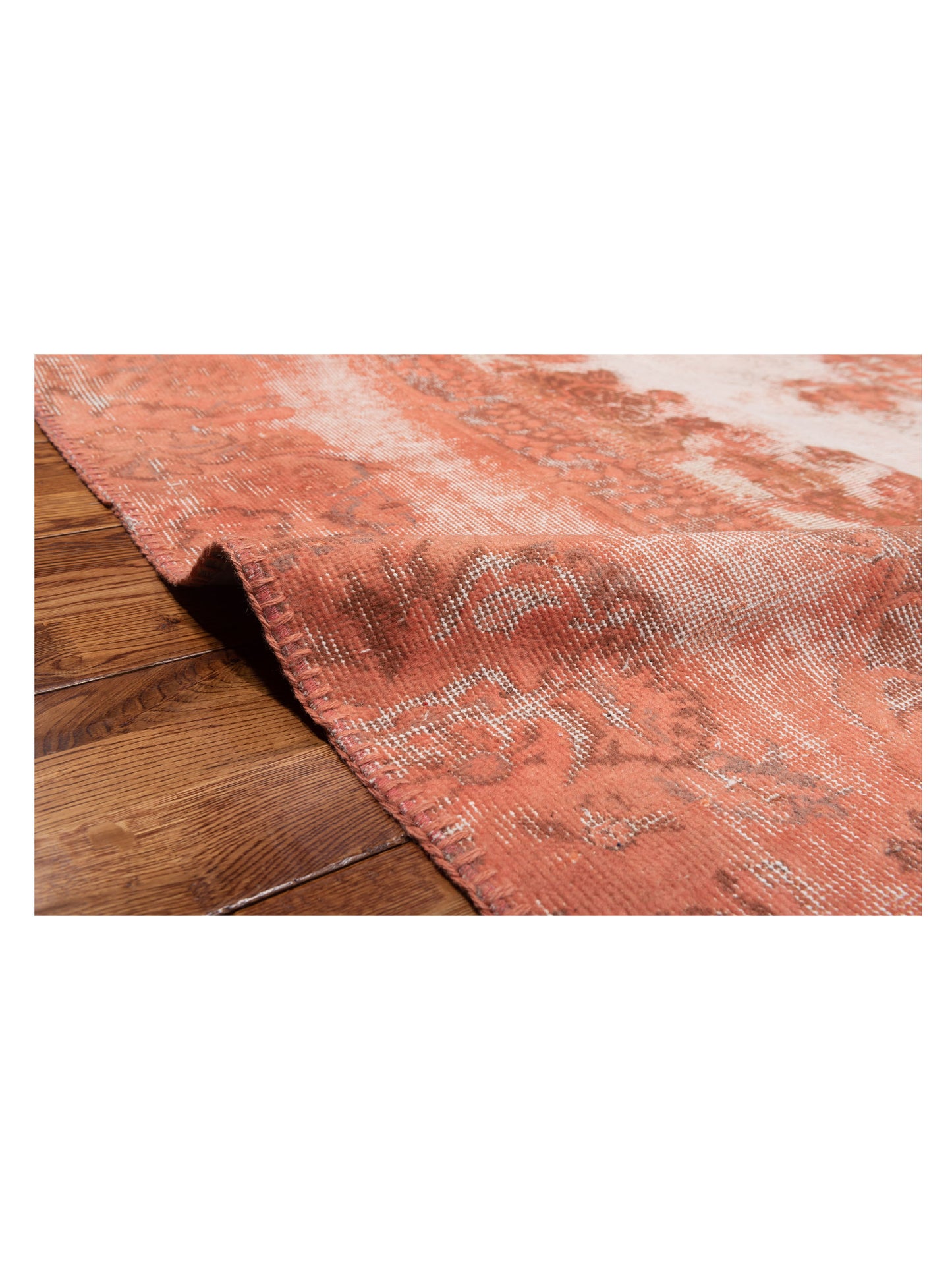 Turkish Vestige Patchwork 146039 Coral 10.1x13.1 Hand Knotted Rug