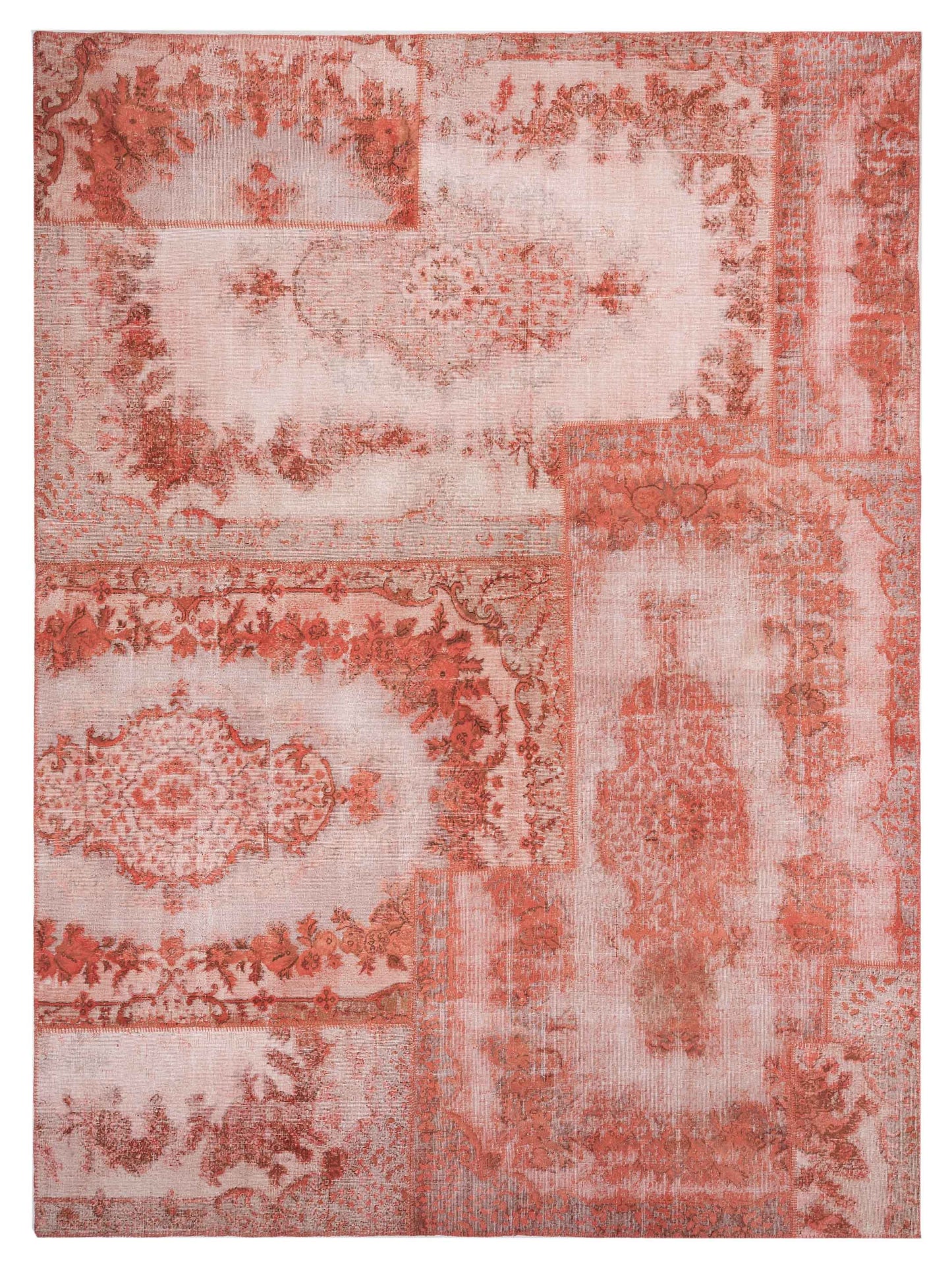 Pasha Turkish Vestige Patchwork Coral Contemporary