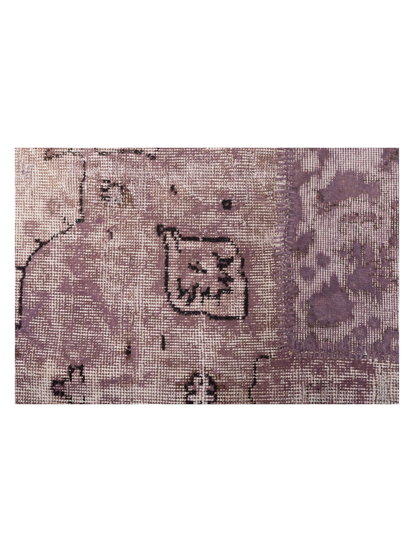 Turkish Vestige Patchwork 146040 Purple 10.1x13.1 Hand Knotted Rug