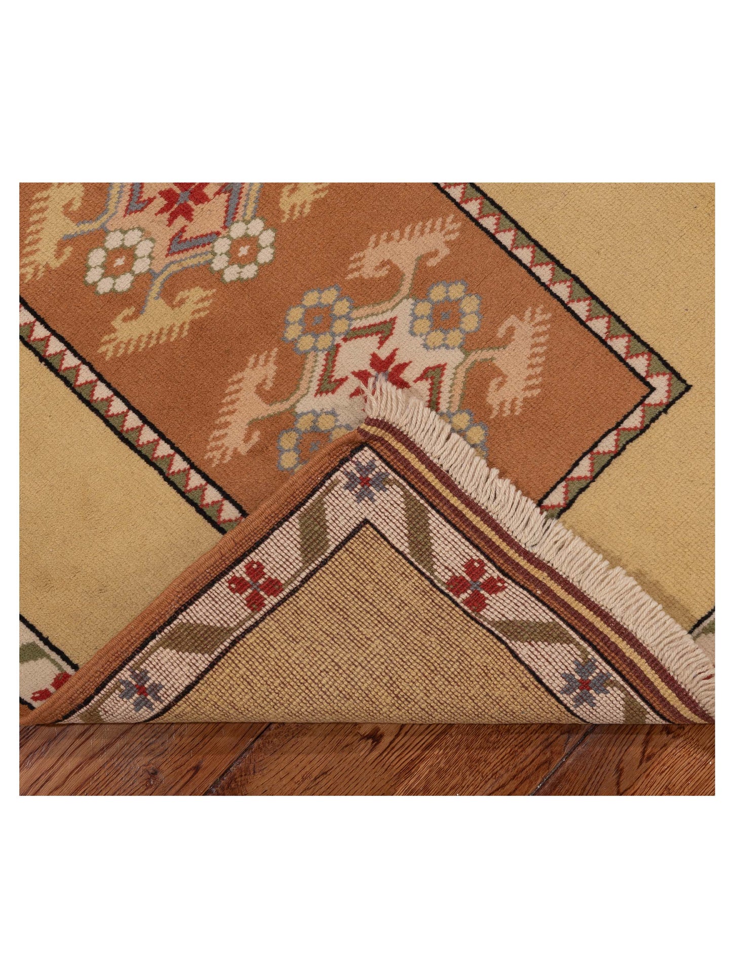 Milas 146095 Brown Gold 2.9x9.7 Hand Knotted Rug