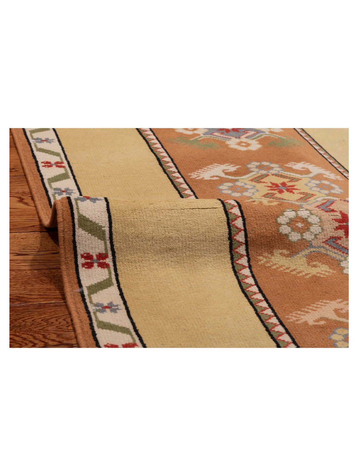 Milas 146095 Brown Gold 2.9x9.7 Hand Knotted Rug