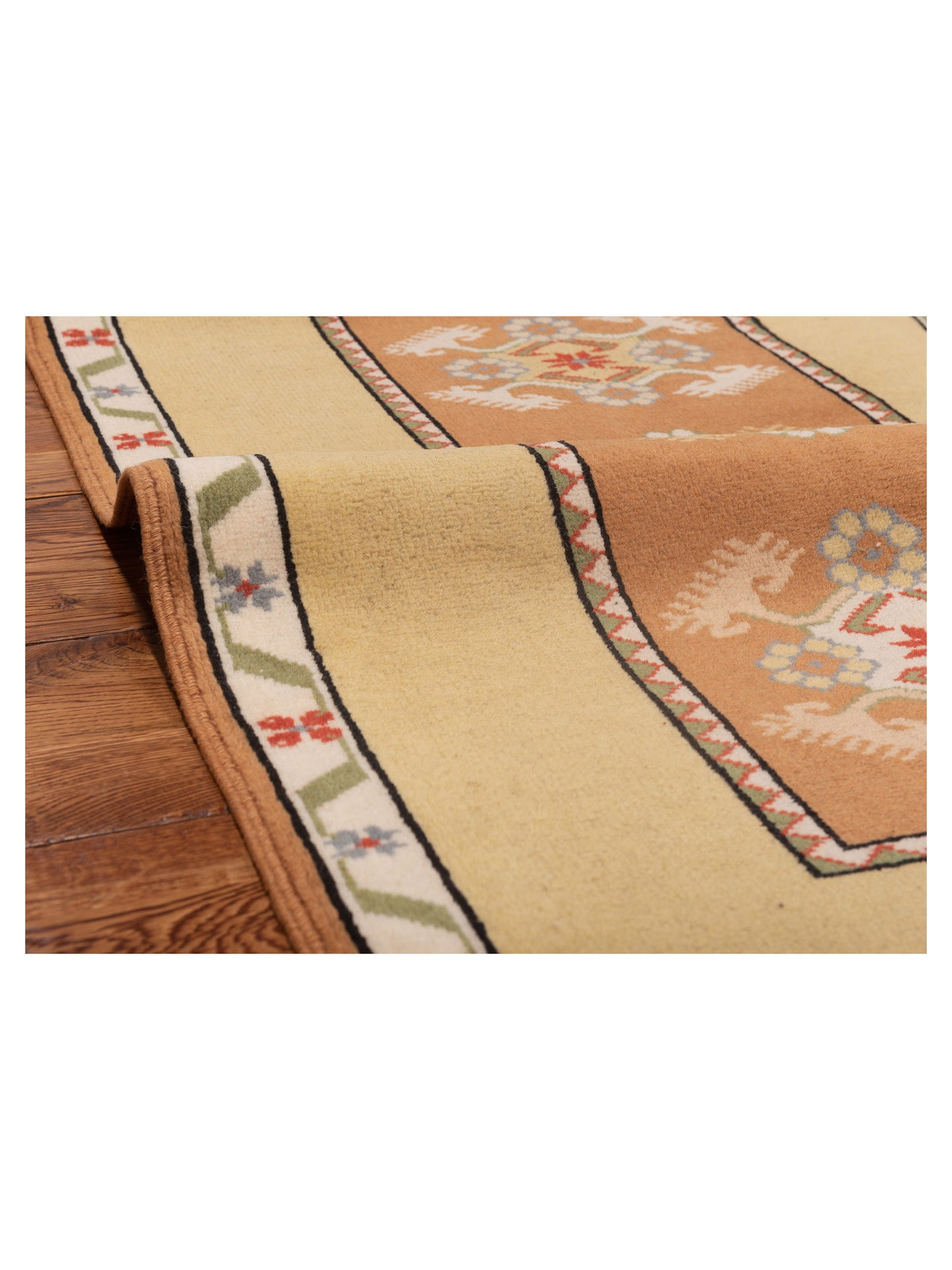 Milas 146095 Brown Gold 2.9x9.7 Hand Knotted Rug